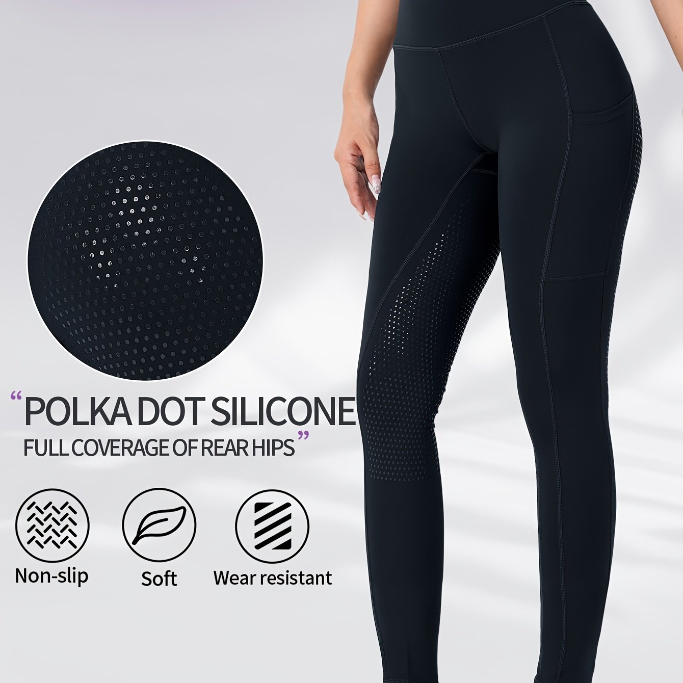 E-shop 1 Stück Damen Reithose Reithose Reithose Hochelastische Strumpfhose mit auf beiden Seiten Vollsitz Silikon Schnelltrocknend Hoher Bund Hüftlift