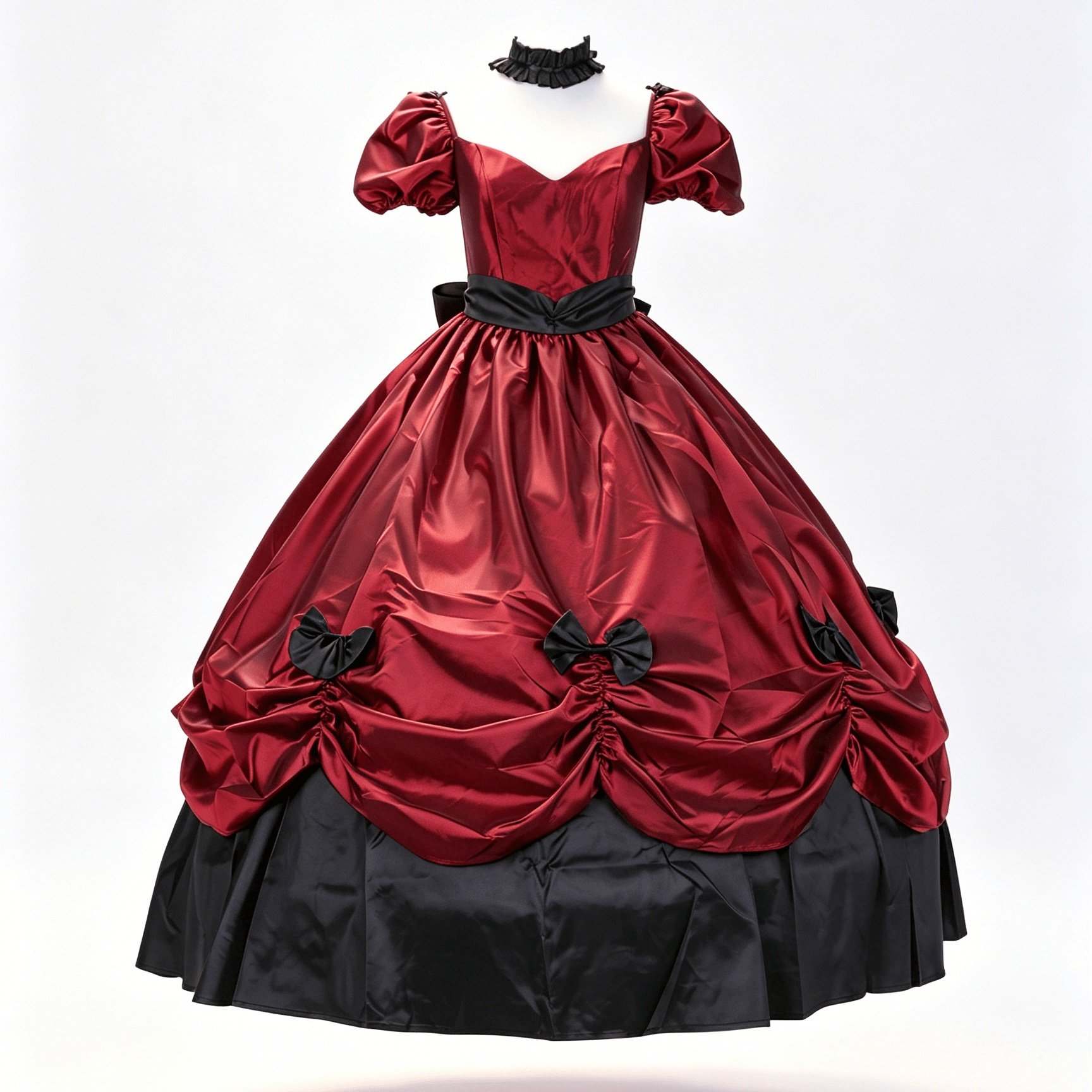 TEMU Déguisement d'Halloween Style Médiéval Victorien Lolita avec Nœuds, Robe de Cour, , Tenue de Jeu de Rôle , Costume de Masquerade, Tenue de Fête