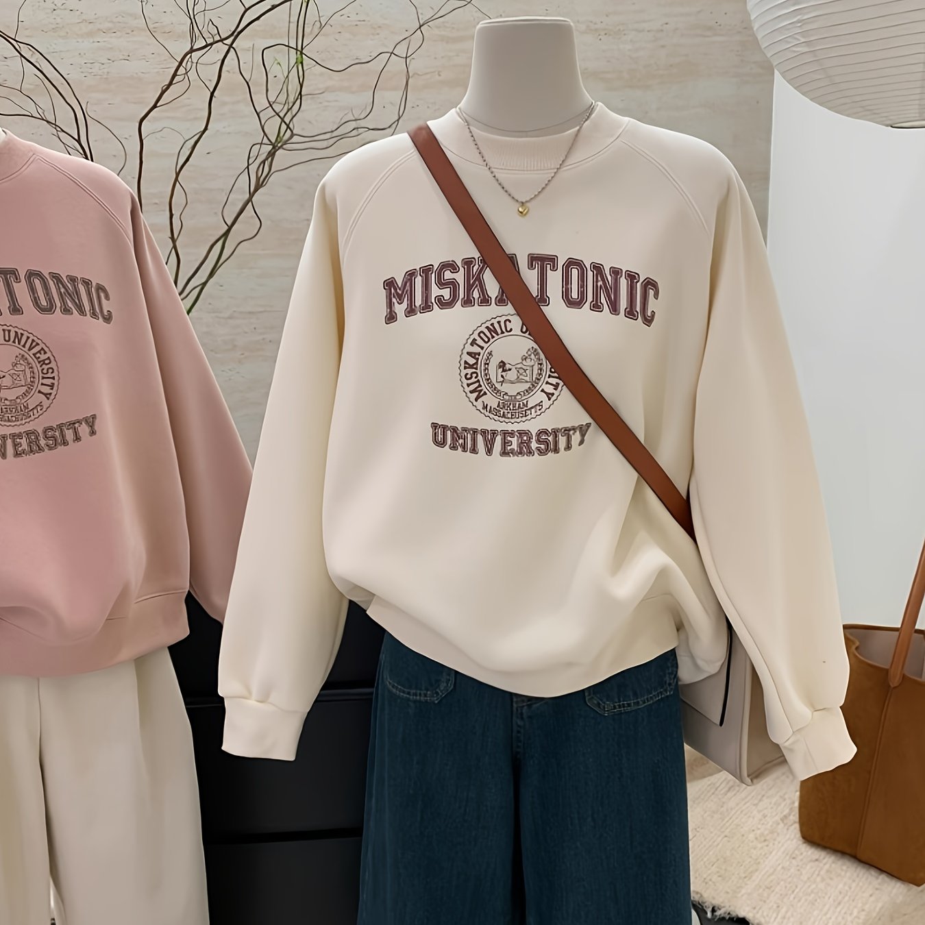 TEMU 秋冬 レディース ショート丈 ルーズプラッシュ加工 厚手で暖かいトップスパーカーフーディー ピンク アプ グレー
