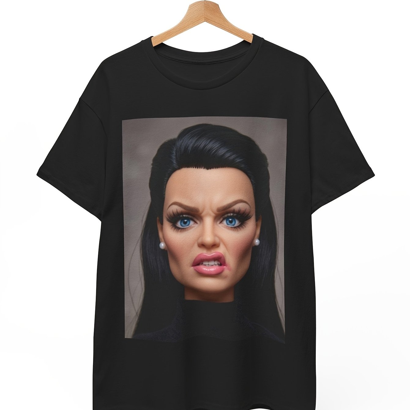 Disgusted Doll Sarcastic Meme Shirt Shocked Doll Cardio Parody Graphic Tee Humorous Fitness Workout Sardonical Quote Statement Top Crew Neck Men 180g Cotton T Shirt