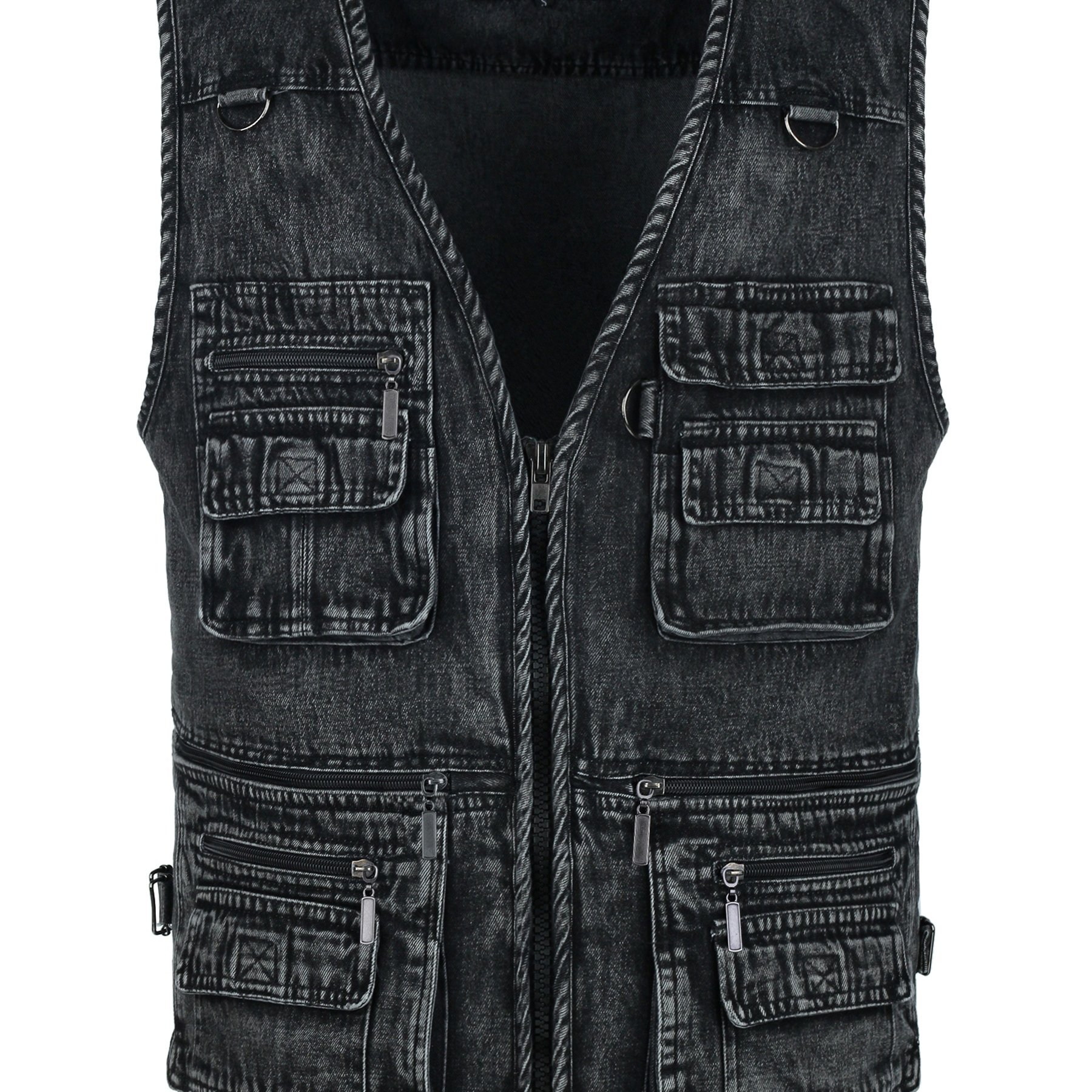 Image of Men' Zipper Multi Pockets Vest, Casual Zip Up Vest For Spring Summer Outdoor Travel Fishing Hunting Photography Utility Work Cargo Vests For Men, Men's Gilet
