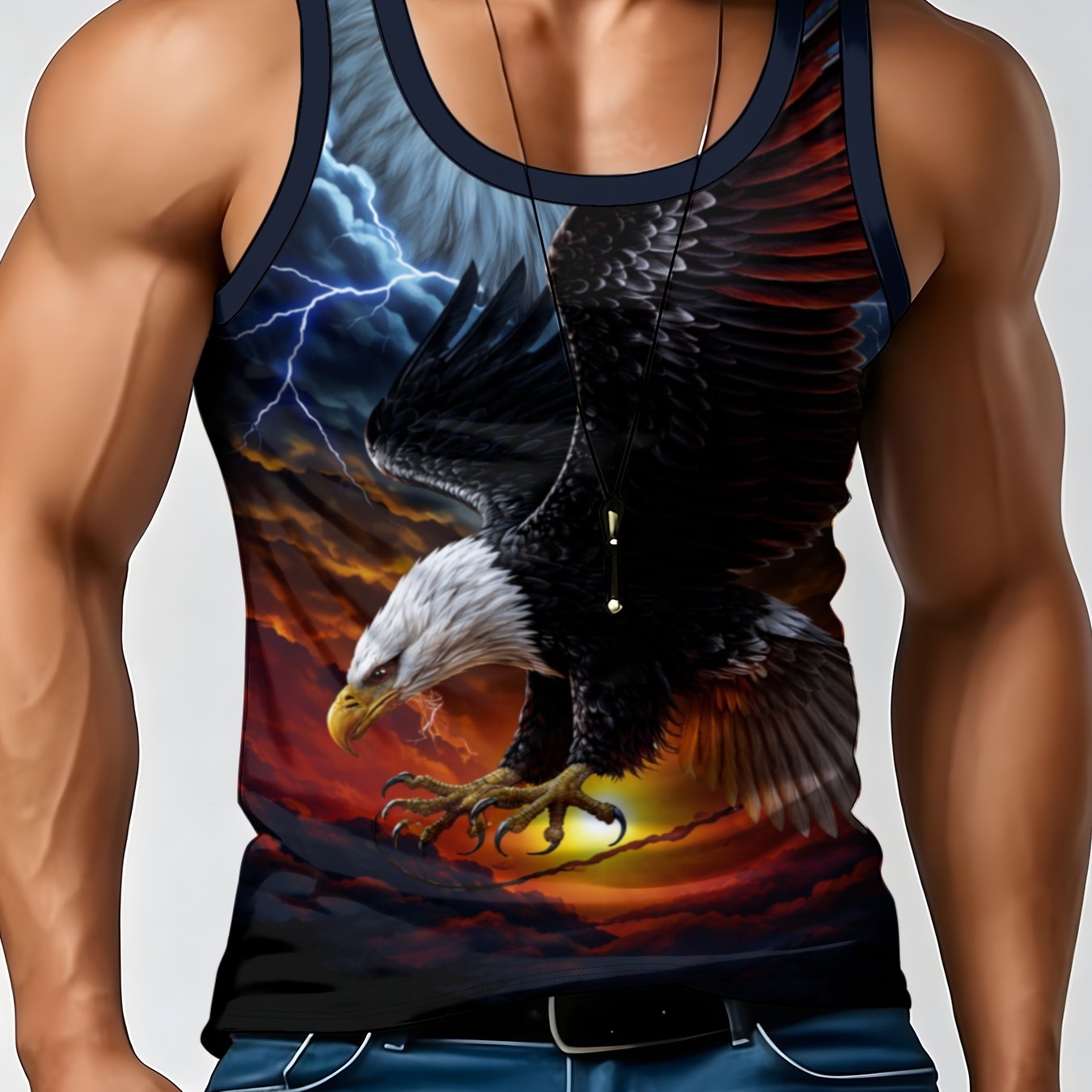 TEMU Men's Crew Neck Sleeveless Vest Lightweight Summer Casual Top