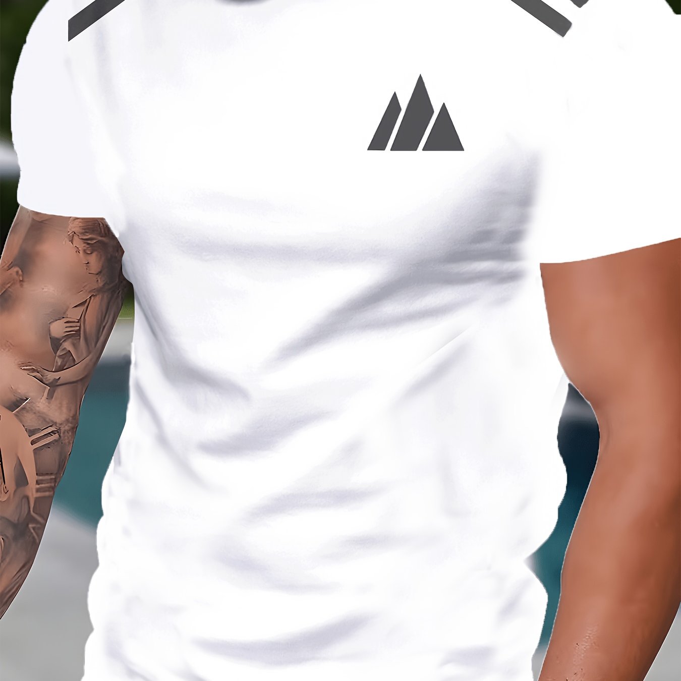 TEMU [printed Design - Not Textured] Striped Design Men's T-shirt, And Stylish For Daily Summer Wear