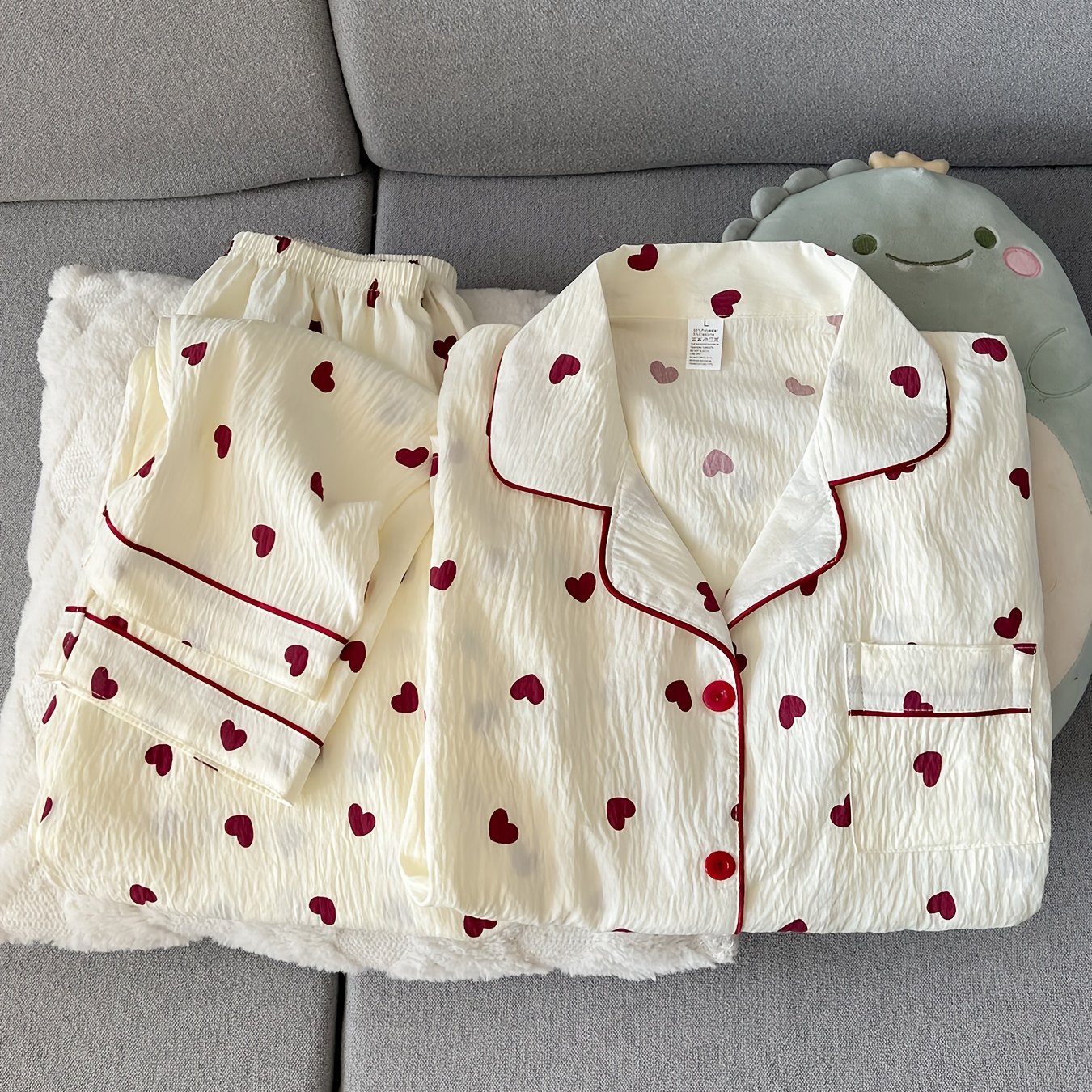 TEMU New Women's Pajamas For Spring And Autumn Featuring Elegant Long Sleeves And Pants, A Stylish And Classic Two-piece Set, Perfect For And Light