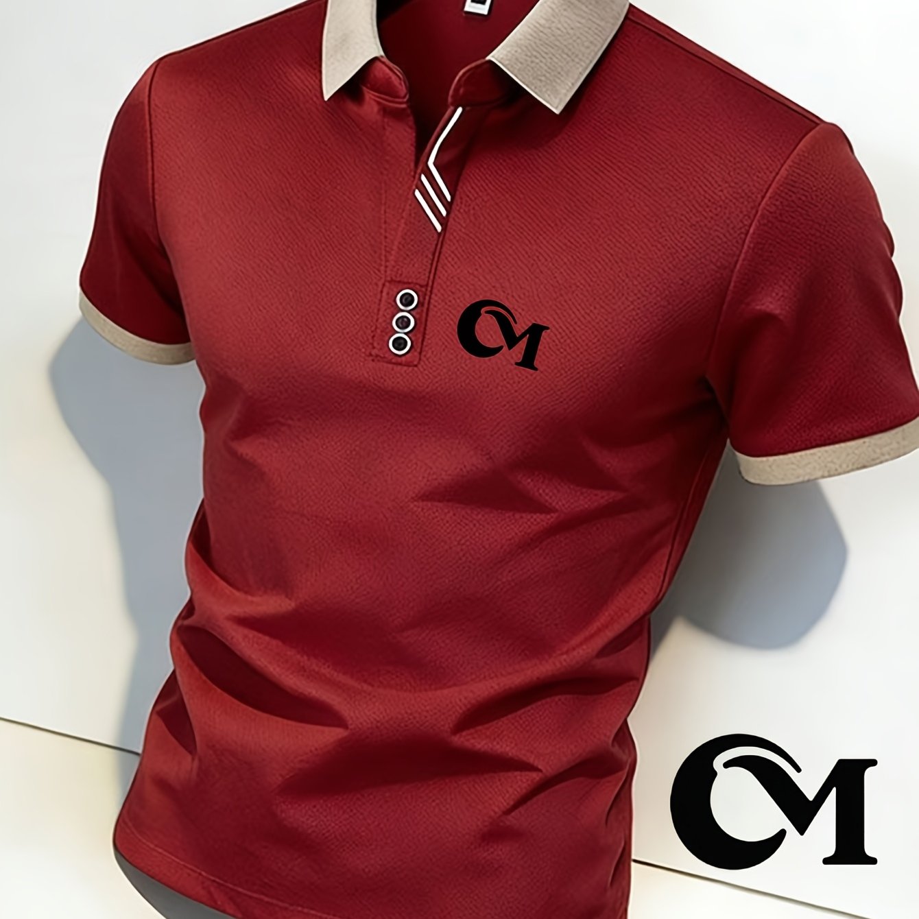 Image of Stylish Men's - Style Graphic T - Shirt: Features A "cm" Logo Print. Made From Premium Fabric For . Ideal For Casual And Relaxed Moments. A Piece In Your Menswear Collection For Its Unique