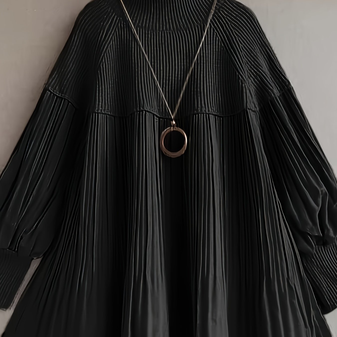 TEMU Pull patchwork à col pour femme avec plissures de style vintage, haut élégant et