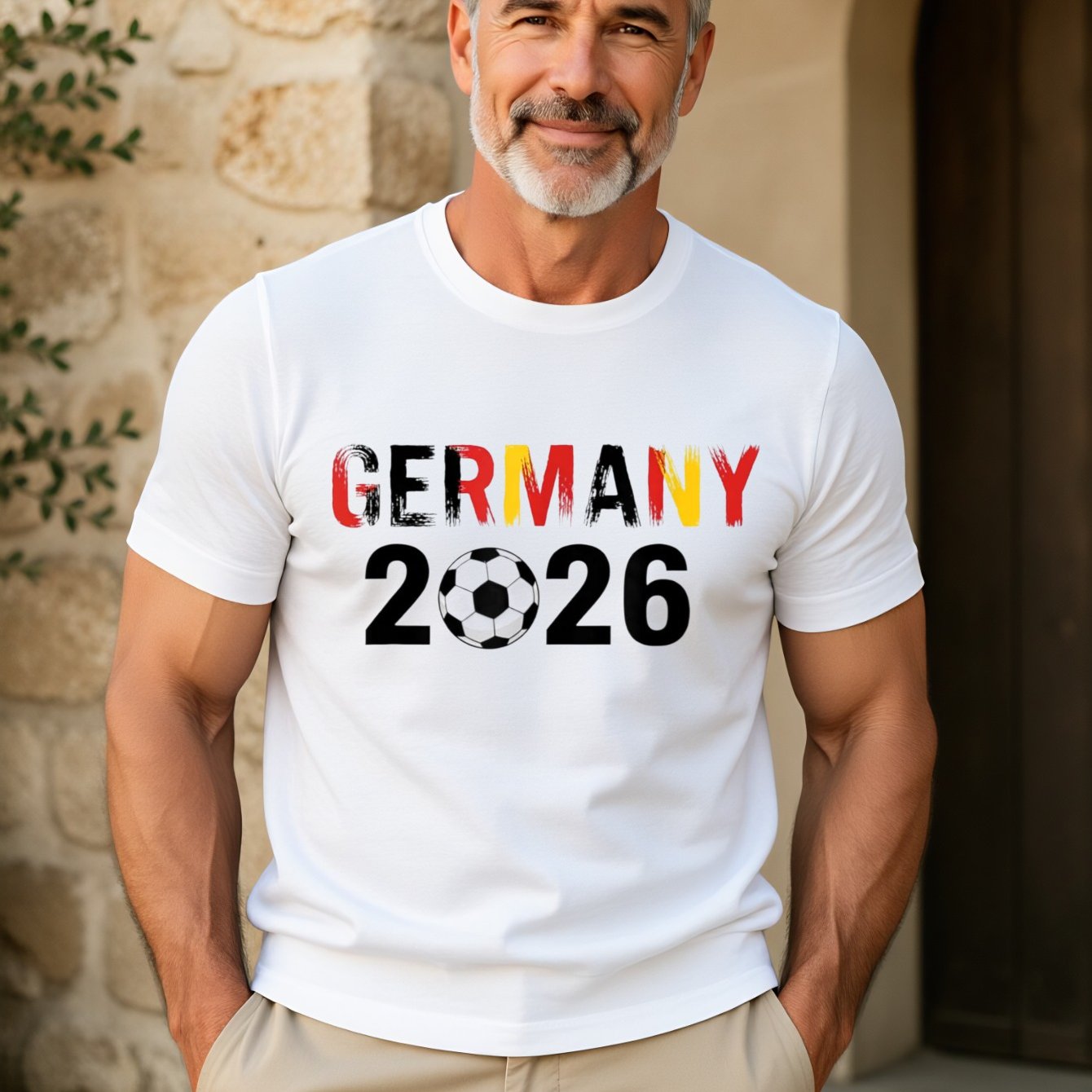 Image of Men's Germany 2026 Soccer T-shirt - Germany Football Jersey With Number 0 & Flag Print, Casual Round Neck Fan Apparel Suitable For - Wear, Machine Washable For Training, Matches & Everyday Outfits