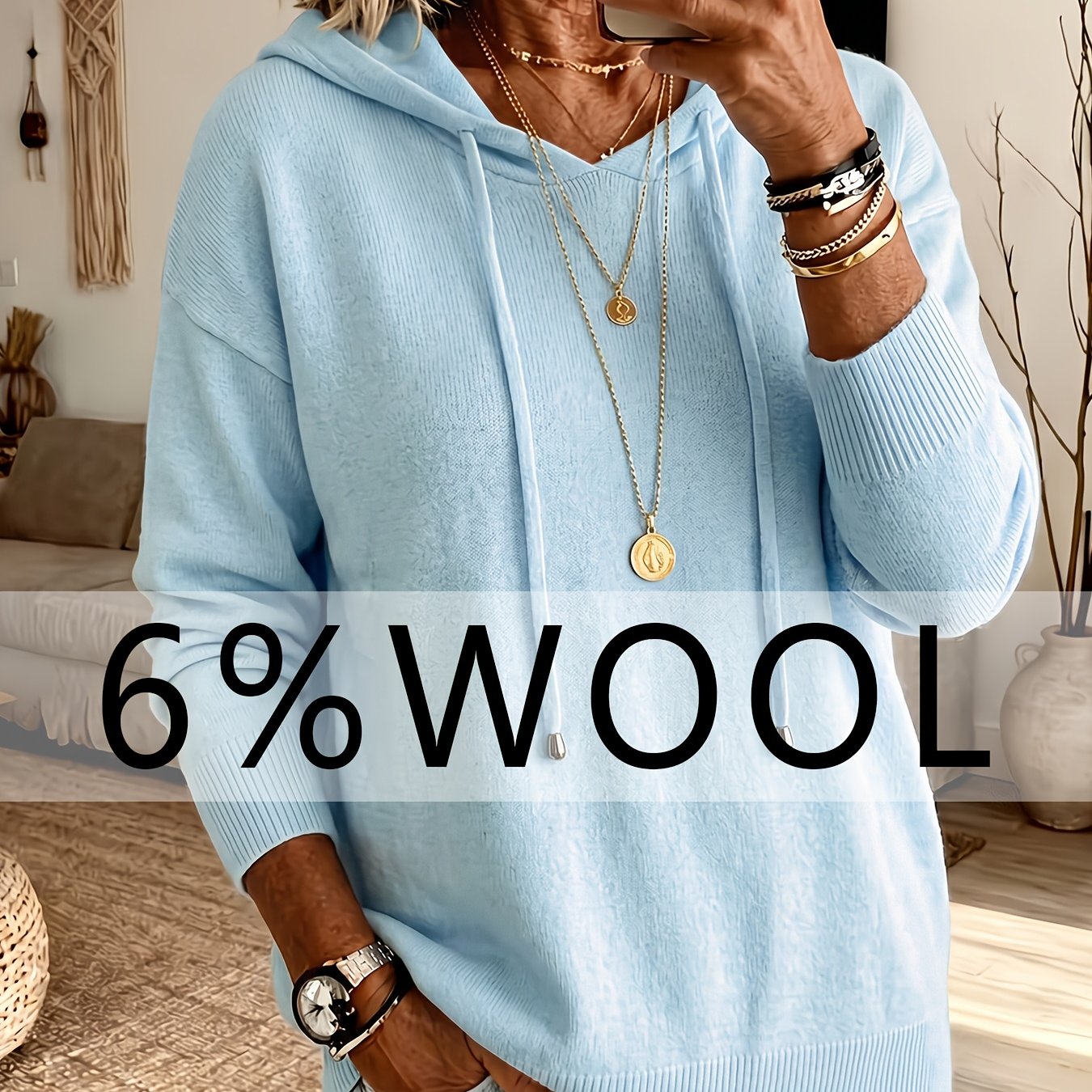 TEMU Women's Autumn Hooded Long Sleeve Top, Soft Comfortable Skin-friendly Textured Sweatshirt, Fashionable , Casual, Elegant, Versatile, Lazy Style