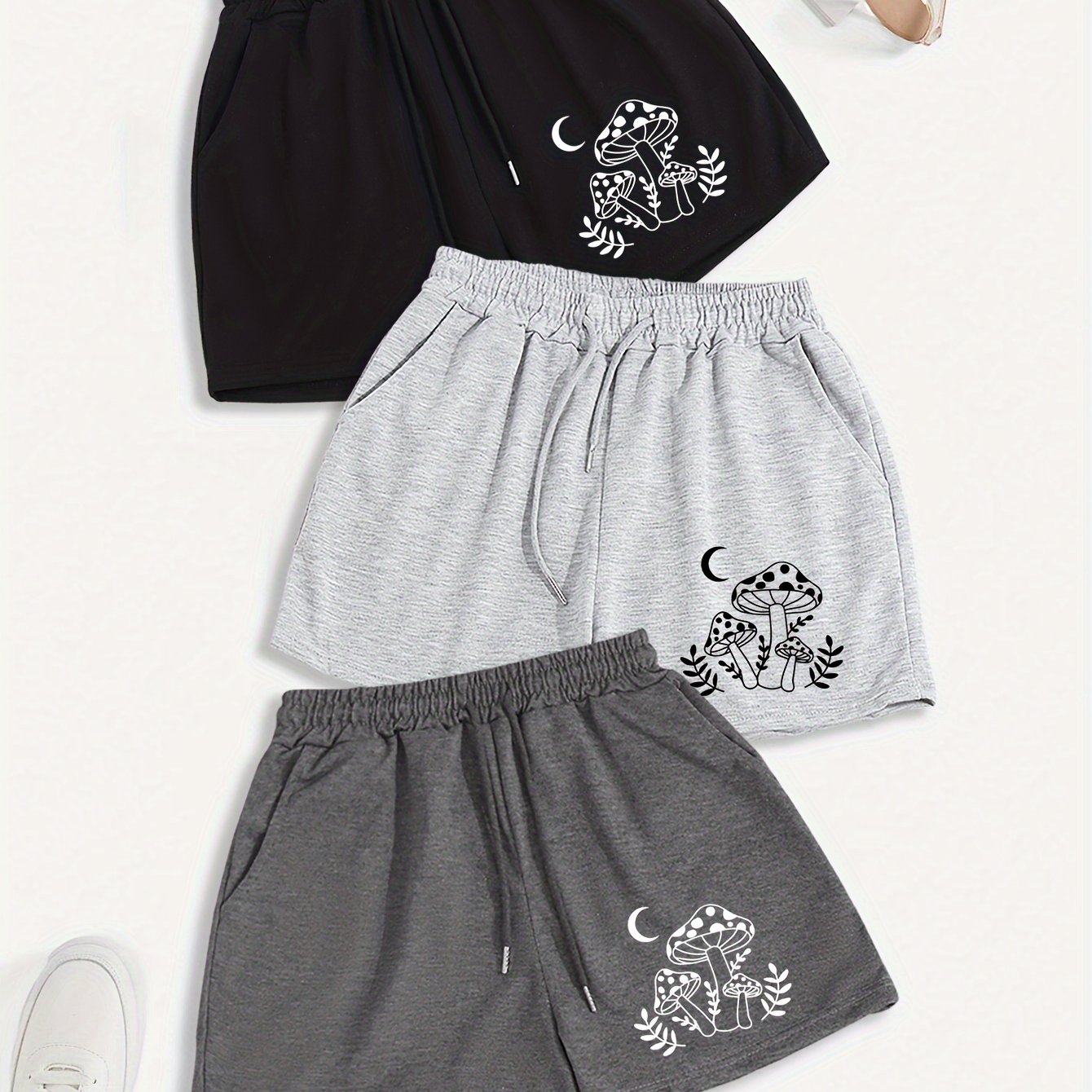 TEMU 3pcs Drawstring Shorts, Casual Shorts, Women's Clothing