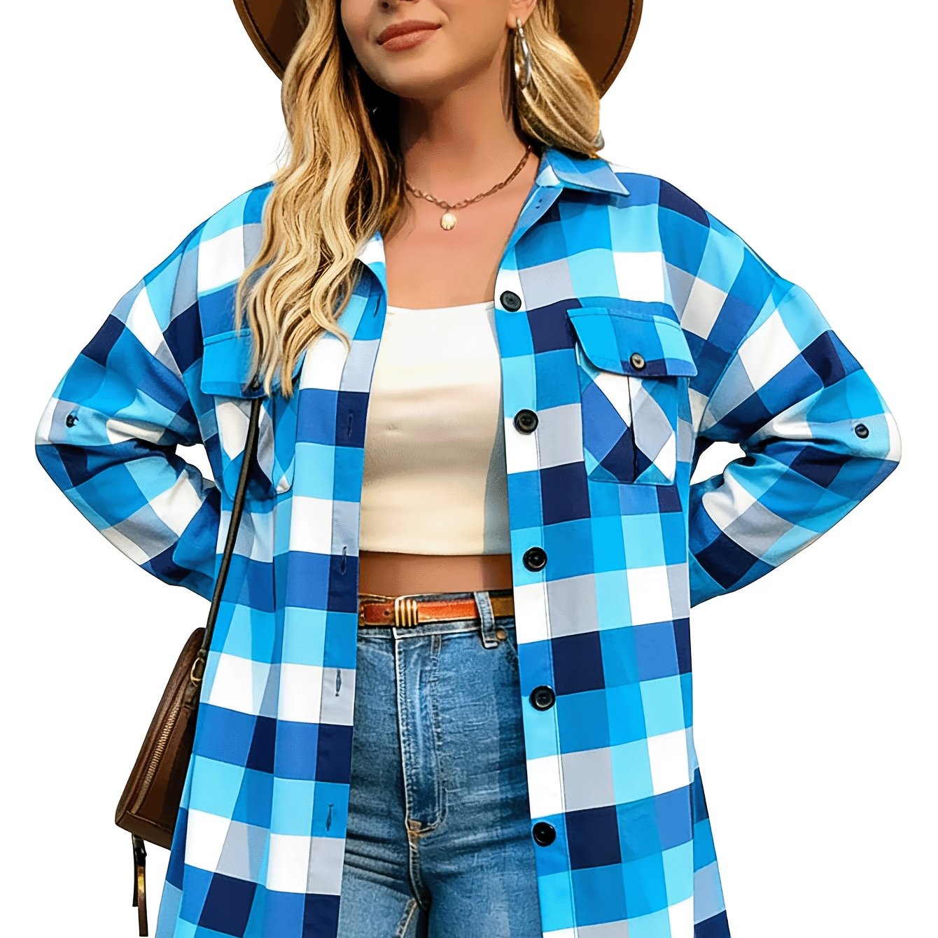 Plus Size, Large-sized Checkered Shirt/spring And Autumn Checkered Shirt/long-sleeve Checkered Shirt