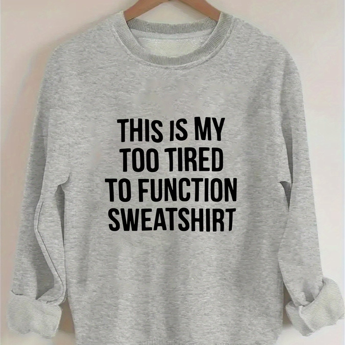 TEMU Letter Print Sweatshirt, Round Neck Casual Top, Suitable For Women's Clothing In Autumn And Winter