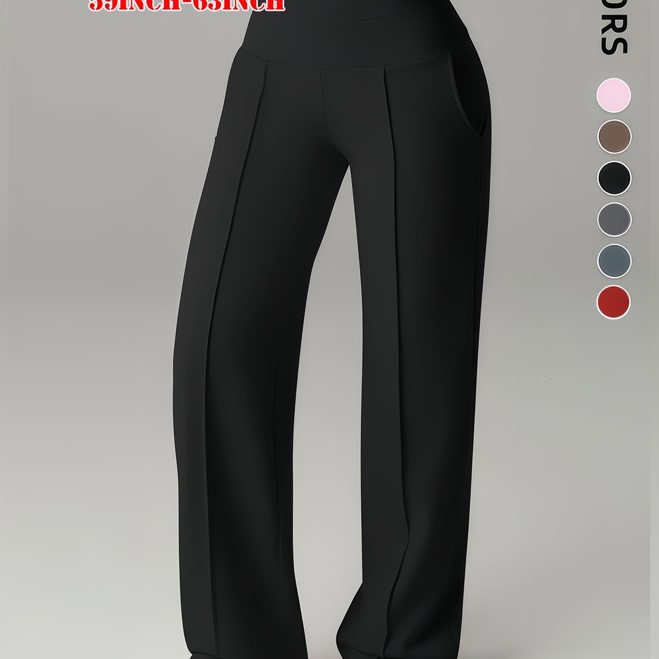 TEMU Suitable For Women With Height 150cm-160cm, 1pc Straight Leg Pants, Wide Leg Flared Tight Pants, Casual Quick-dry With Pockets Women's Yoga
