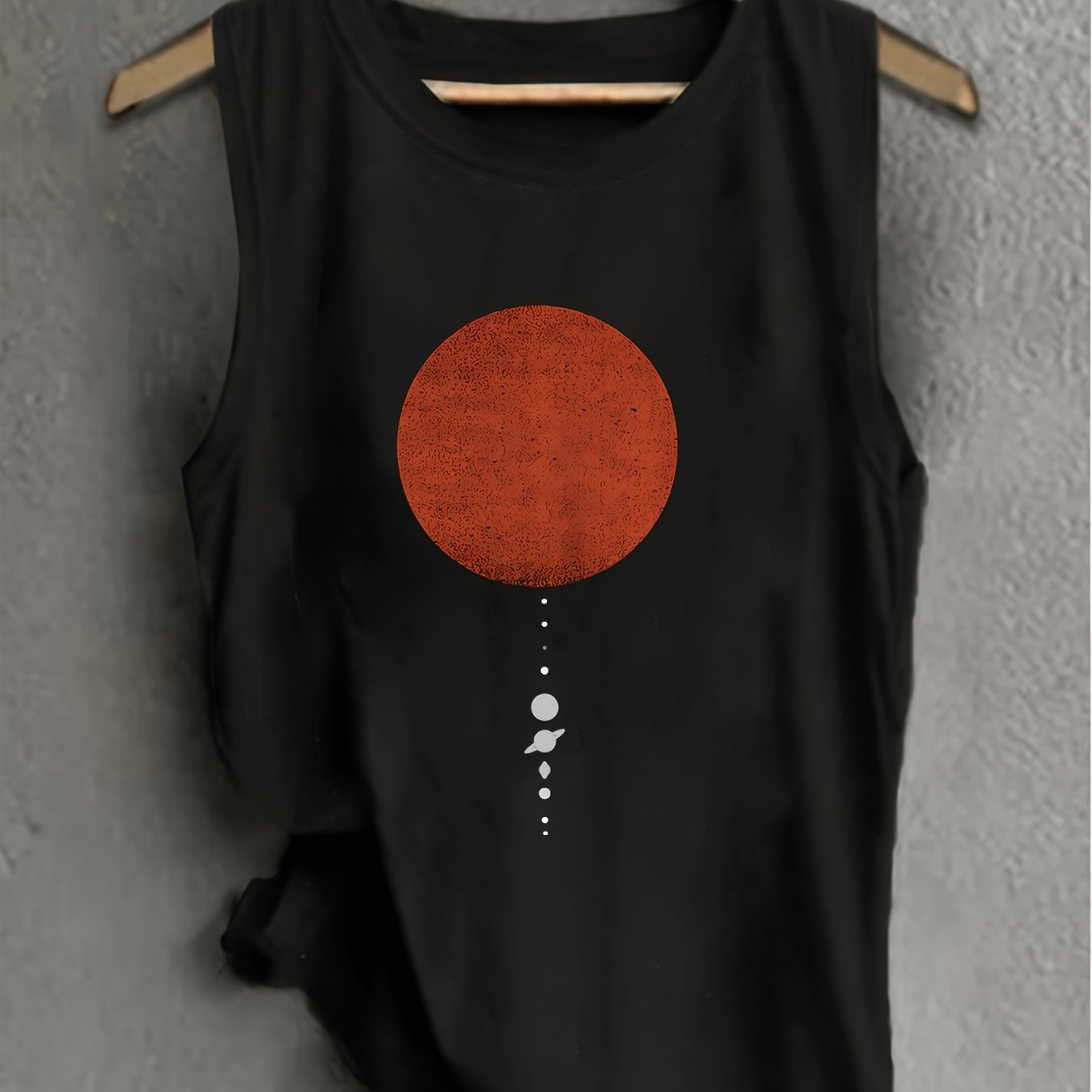 TEMU 2026 New Unisex Red Sun Printed Top, Summer Casual Wear 2026 Summer Unisex Vest