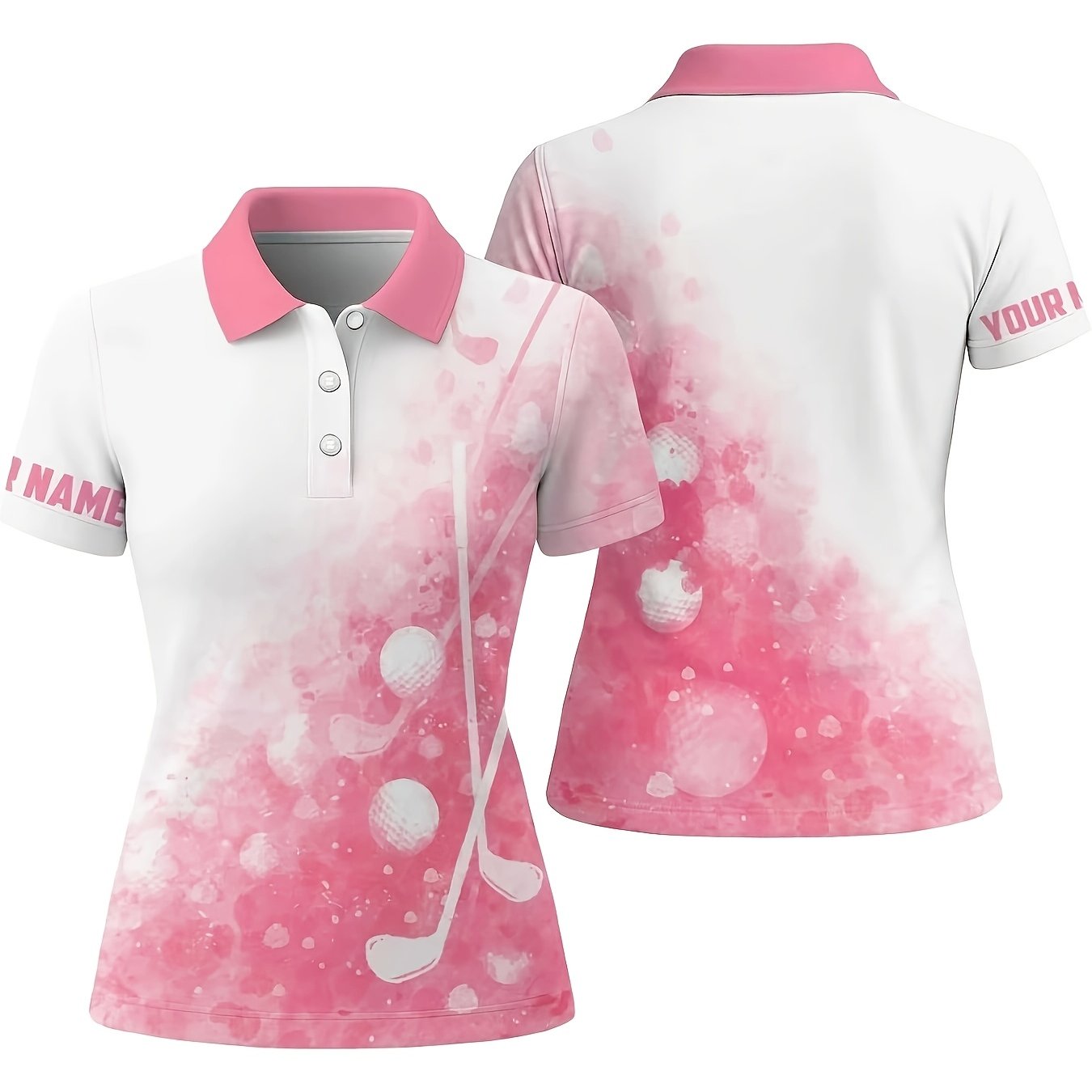 TEMU Plus Size, Women's Shirt, Designed For Enthusiasts, Customizable With Ball Patterns And Designs