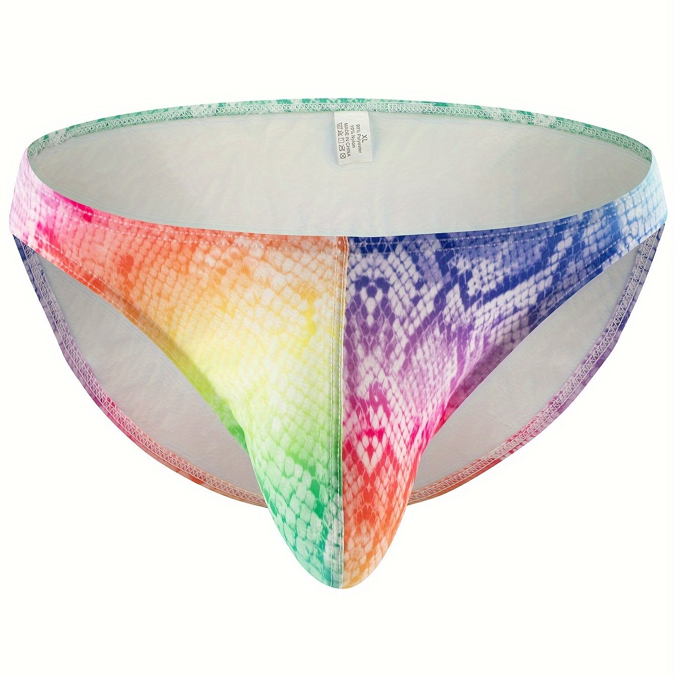 Image of 1pc "non-directional Print" Men's Underwear, Stretchy Body-hugging Low-rise Thin Briefs, Comfortable Sport Underpants, Summer Tropical Wild Trend Shorts