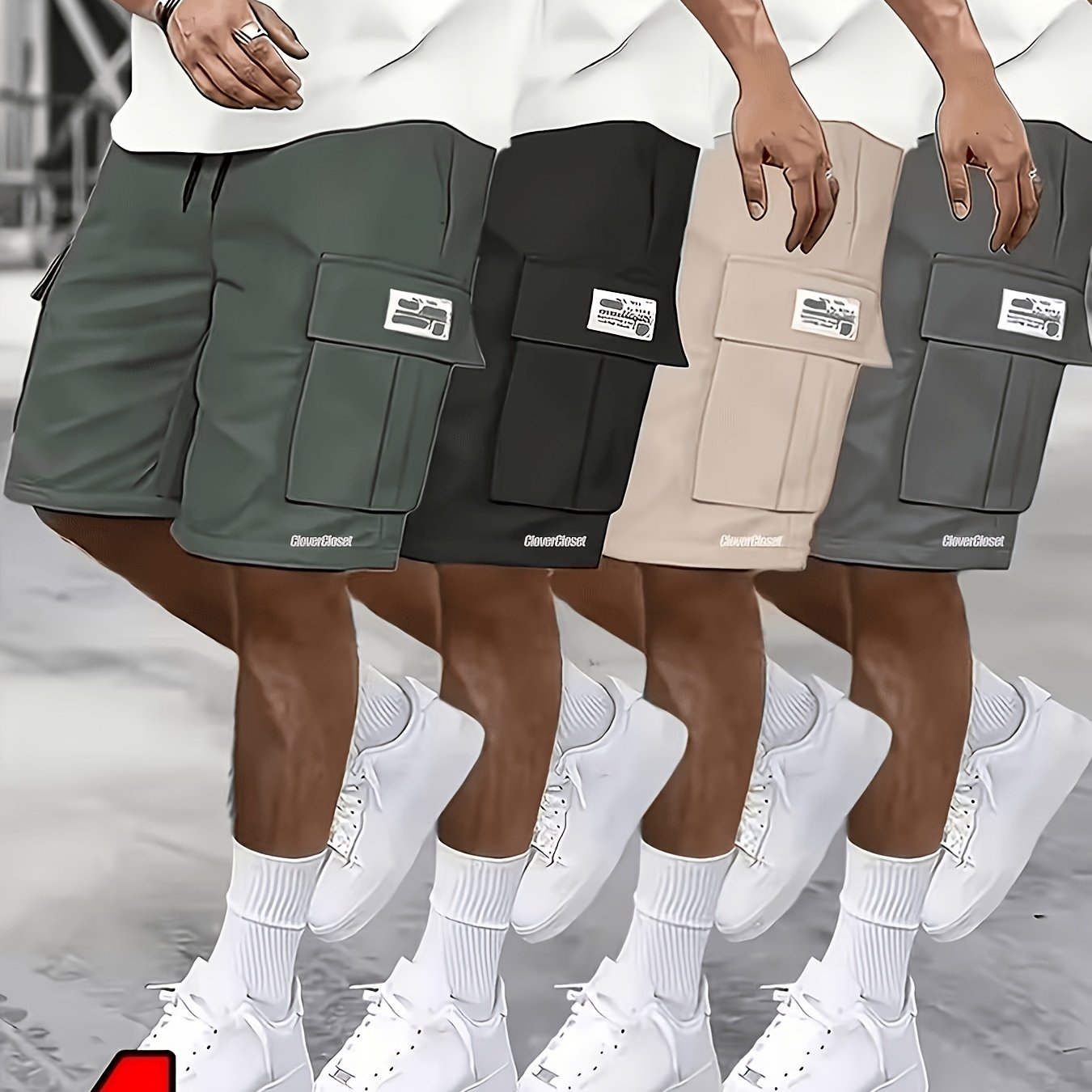 TEMU 4pcs Set Of Men's Work Shorts, -inch Shorts, Suitable For Outdoor Hiking. Casual. Comfortable Travel Shorts, Cool And Breathable,