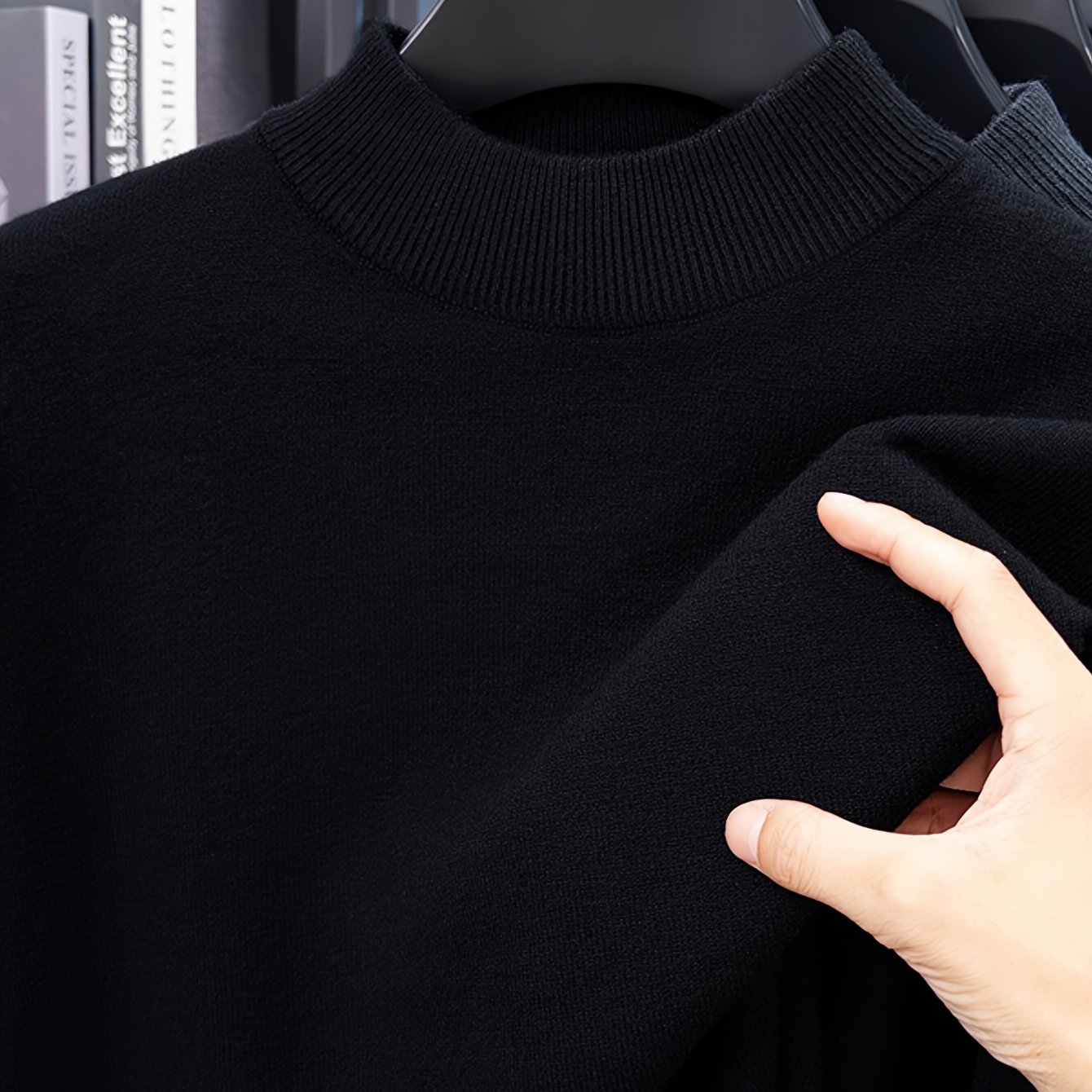 TEMU Minimalist Urban Half Turtleneck Sweater For Daily