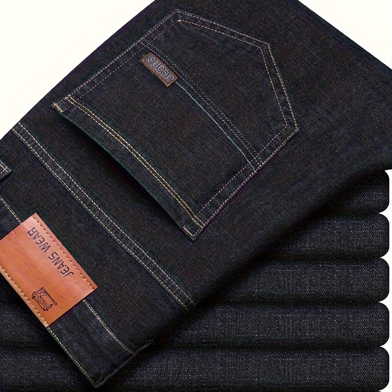 Image of Straight-leg Business Jeans, New 2026 Four-season Dress Pants, Machine Washable Regular Fit, Suitable For Daily Casual And Formal Occasions