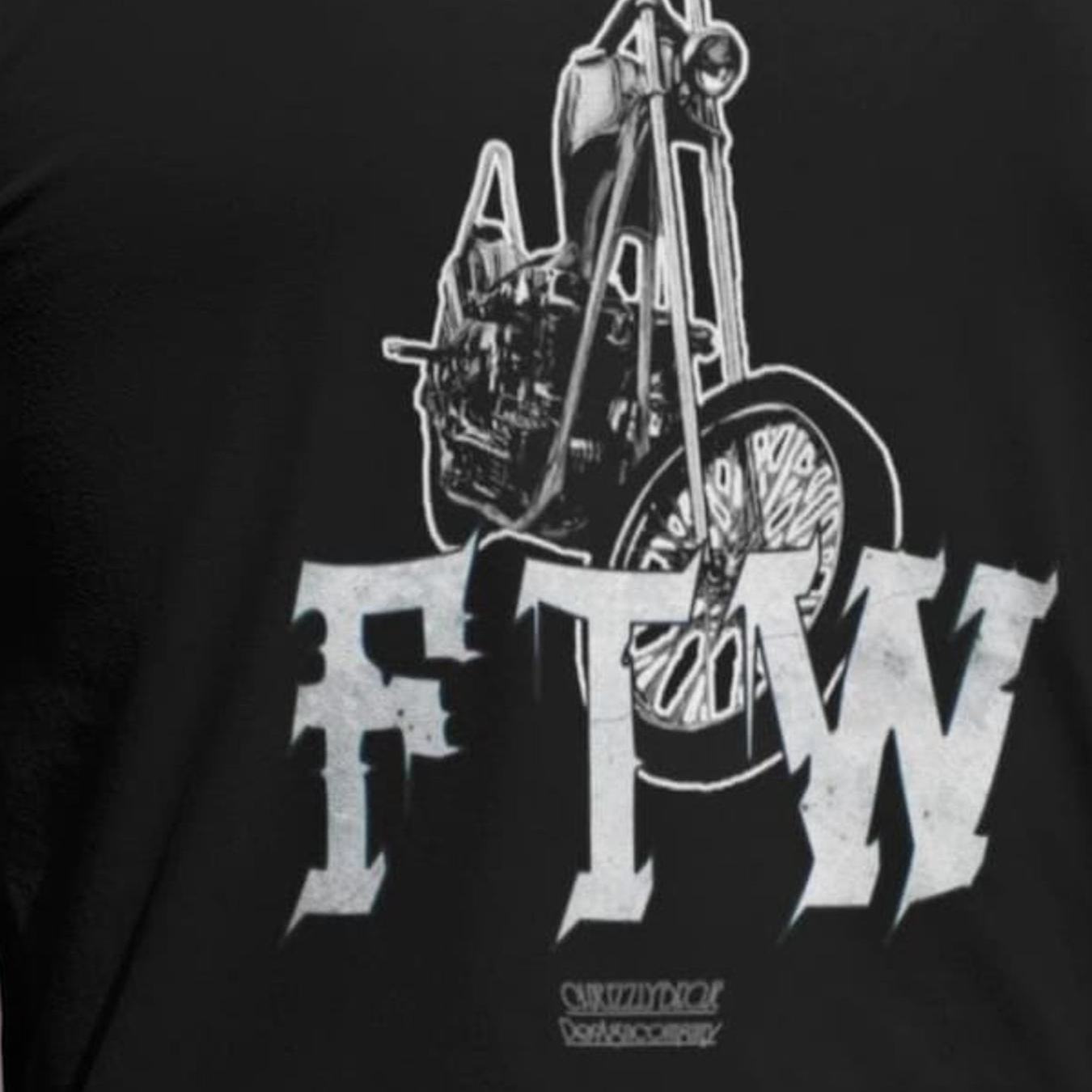 Plus Size Ftw Chopper Vintage Motorcycle Biker T-shirt | Oldschool Vintage Knucklehead Ironhead Front Backprint, Casual Crew Neck, Stretch Fabric, Regular Fit, Perfect For Men