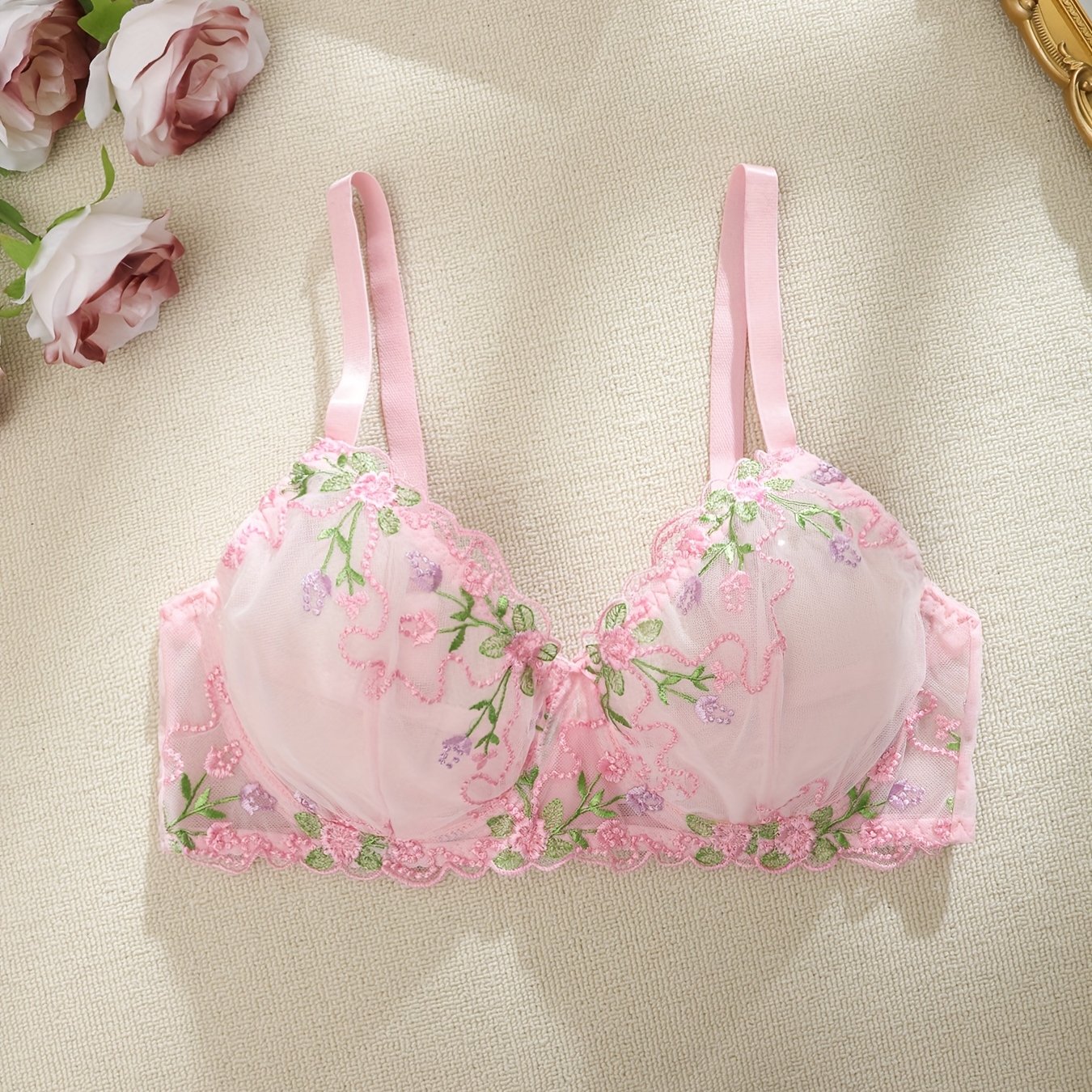 European And -size Sexy Lace Floral Mesh Semi-sheer