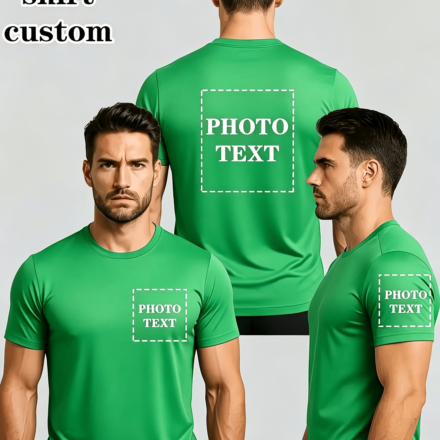 TEMU T-shirt con Foto Personalizzate - Morbide e Traspiranti Adatte per , Magliette a Maniche Corte con per Uniformi, Regali di , di Gruppo, Ordini -