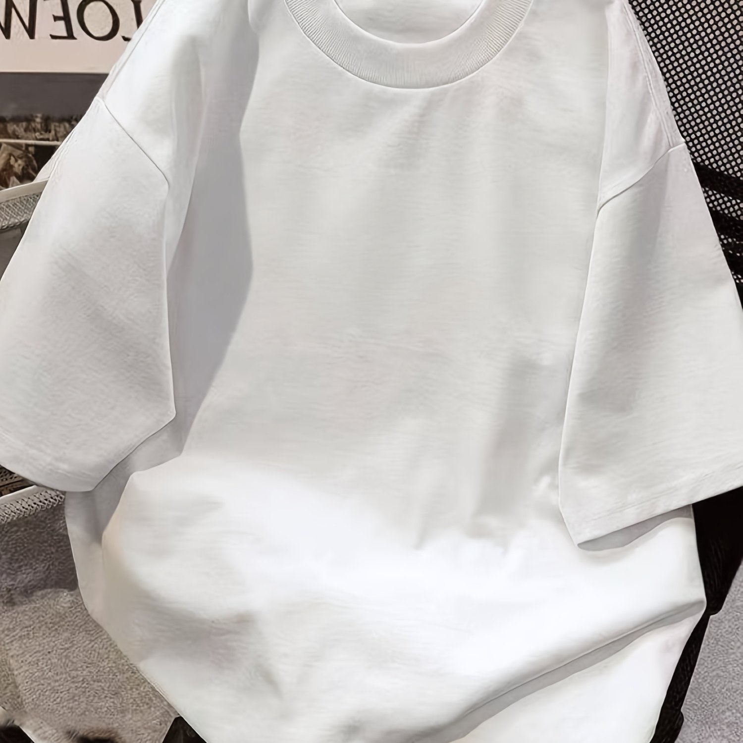 TEMU Men's Fashionable Solid-color Summer And Spring T-shirts, Casual Short-sleeve Trendy Style T-shirts, Sporty New-style Casual Tops