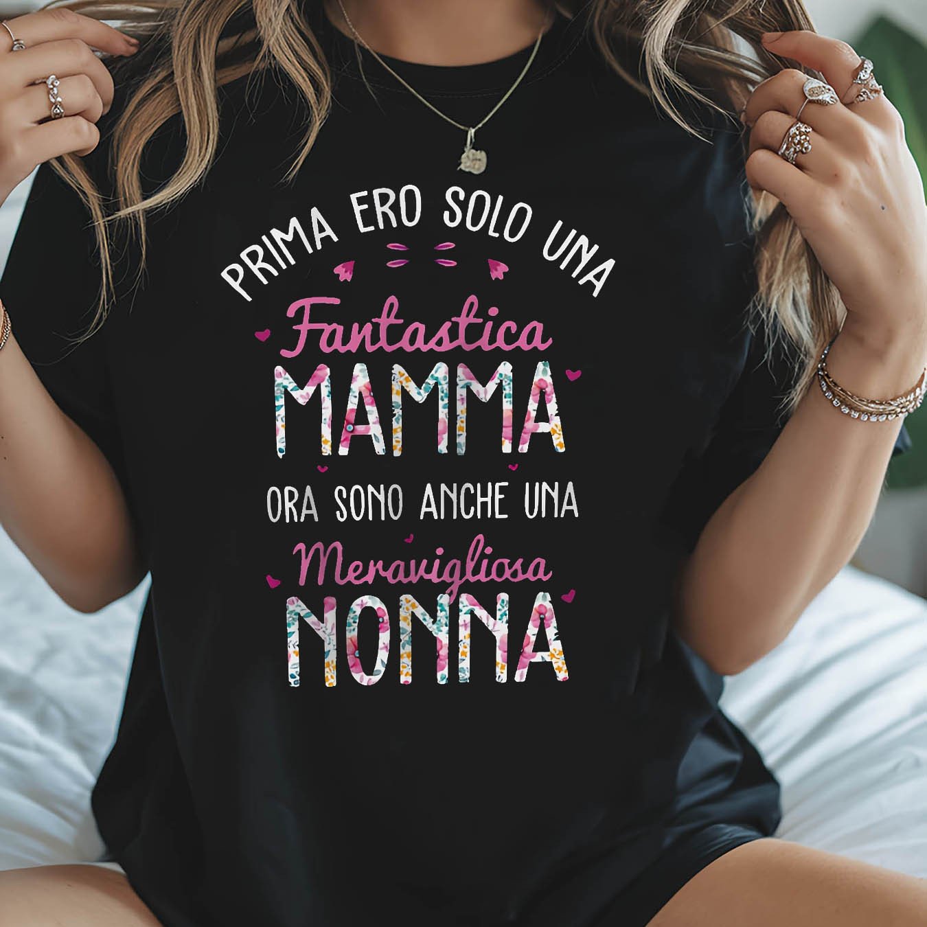 TEMU T-shirt da donna basic con stampa italiana, di famiglia, stagione delle celebrazioni per anziani