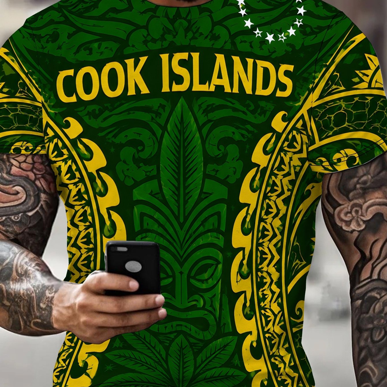 TEMU 2d Cook Islands Casual Men's Sports T-shirt
