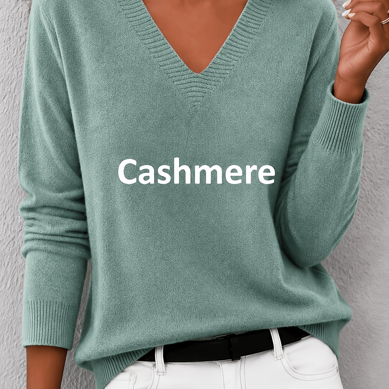 TEMU Women's Sweater, Simple Solid Color Basic Pullover, Comfortable Elegant Versatile Style For Office, Commuting, Business Casual, Travel And