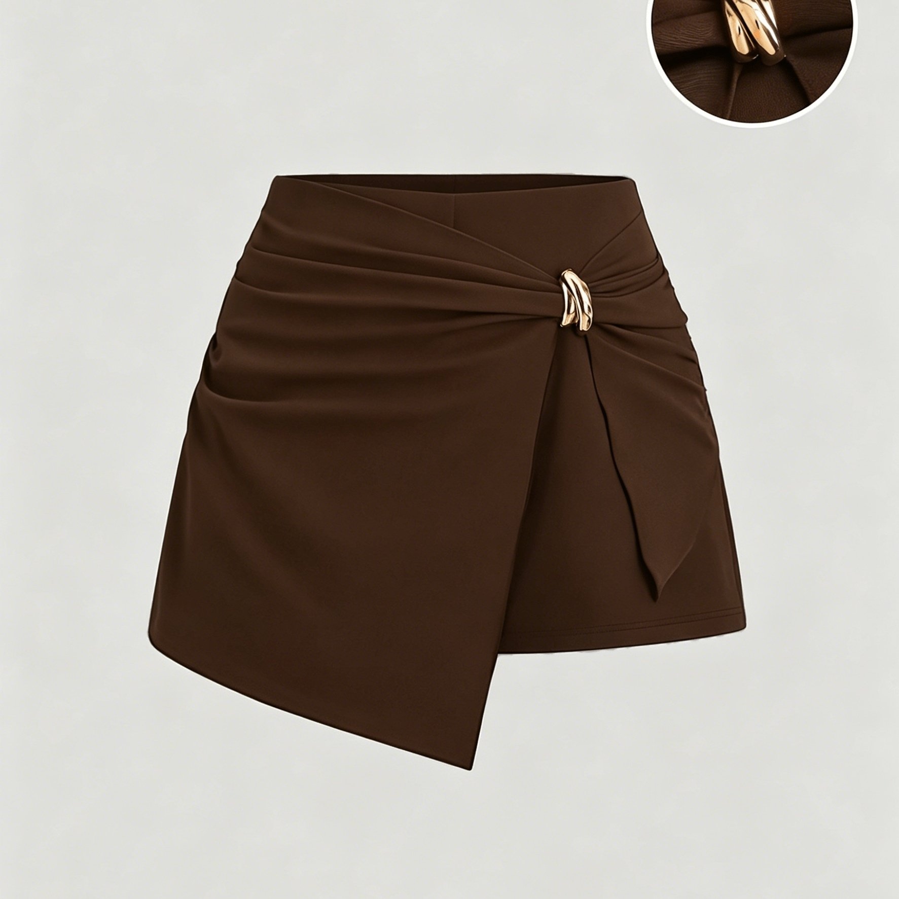 TEMU A Women' Commuting Skirt, A Solid-color Elegant Skirt, Suitable For Commuting, Work, Vacation, And Daily Wear