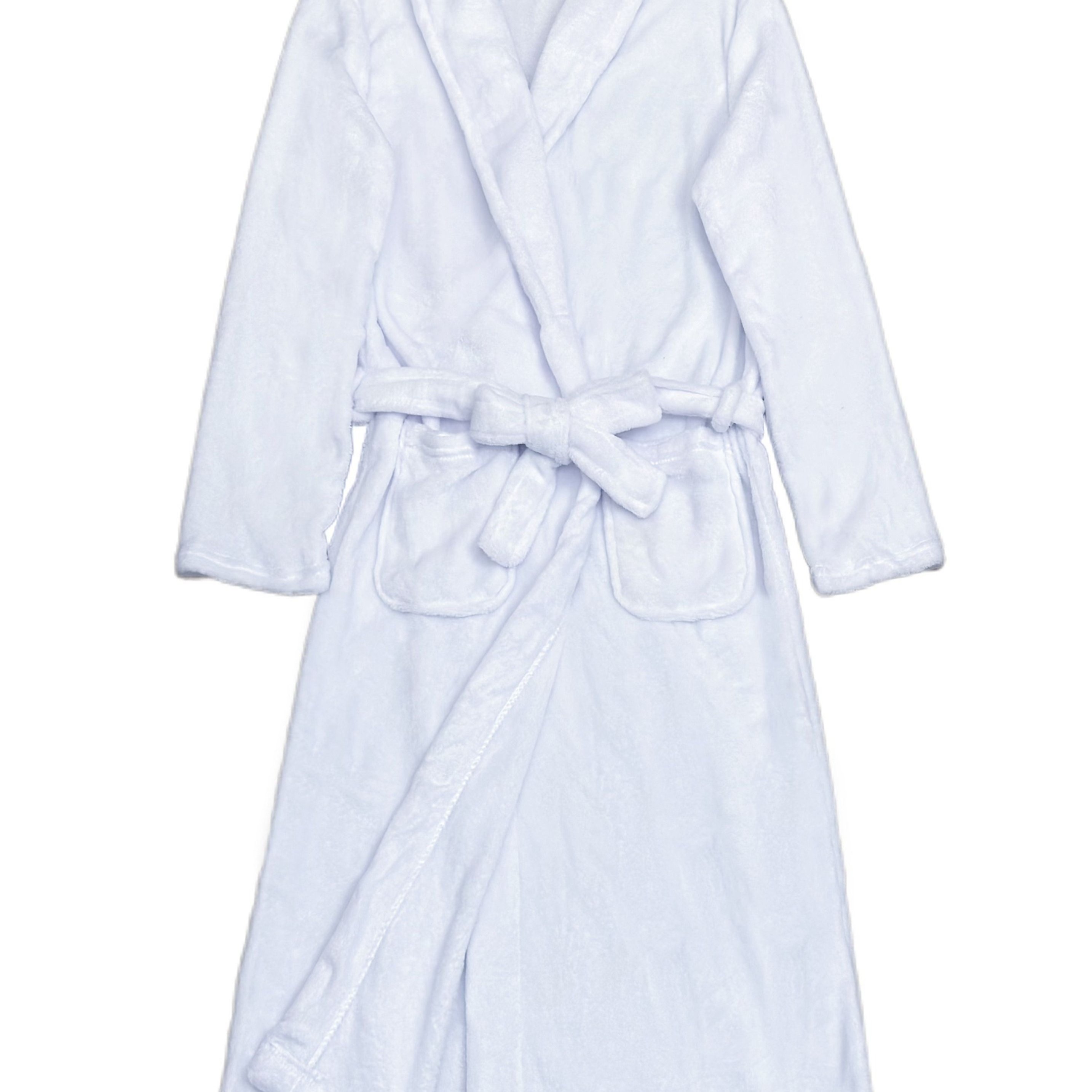 TEMU Albornoz unisex de lujo de terciopelo de felpa larga prémium - Bata ultrasuave y absorbente