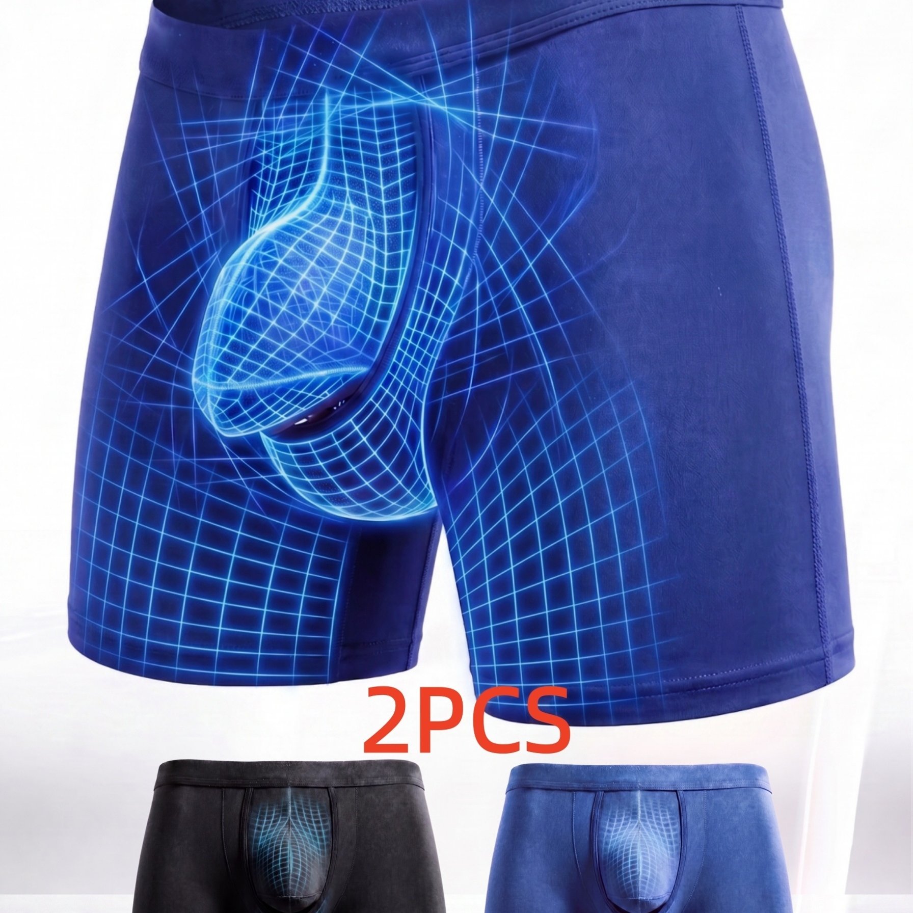 TEMU 2pcs Men's Extended Length Sports Briefs, Gym Quadrilateral Underwear, Anti-chafing Breathable Running Boxer Briefs