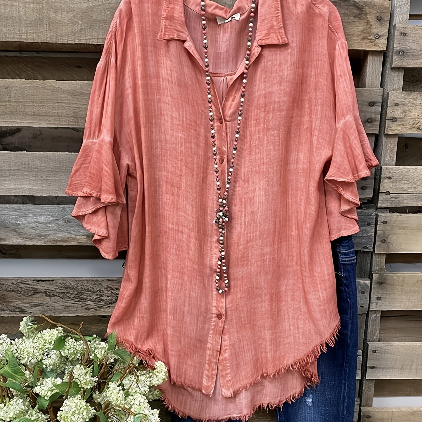 TEMU Spring/summer Solid Color Elegant Vintage Design Simple Versatile Short Sleeve Women's Shirt