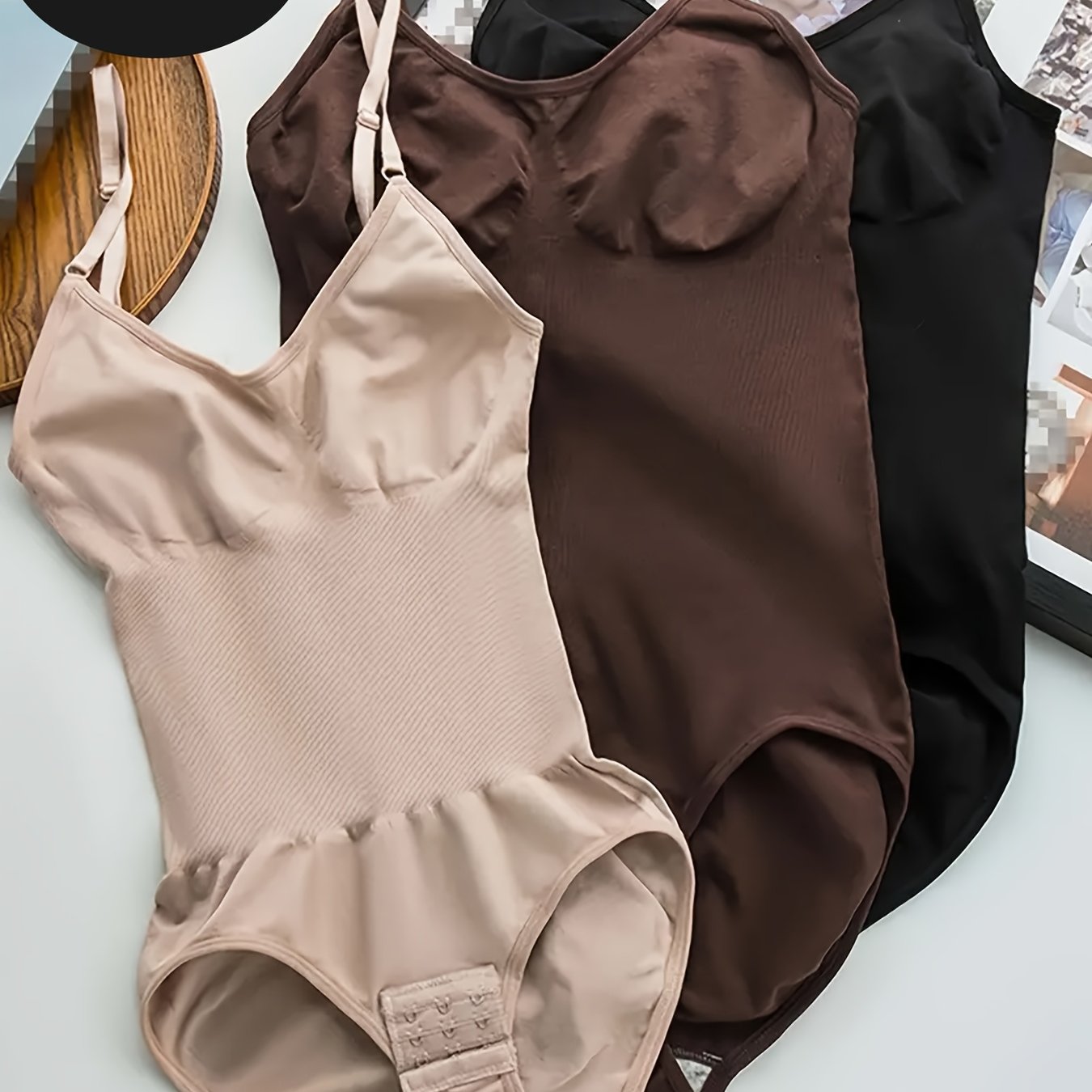 Image of 3pcs Seamless Bodysuits Tummy Control Lifting Shaping Suit - Full Body Bodysuit With Hip Lift, Postpartum & Workout Wear, No Chest Pads, Medium Bodysuit For Daily Wear (hand Washable)