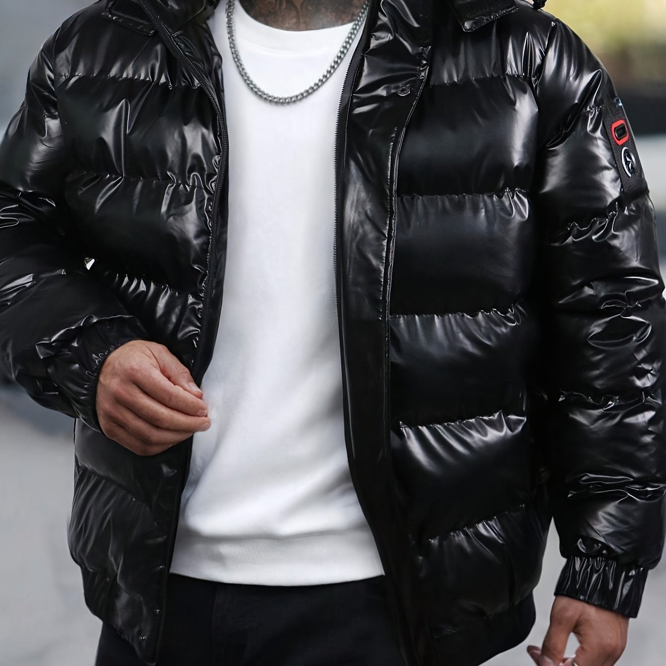 TEMU Glossy Scratch Men's Jacket, Winter Coat For Him, Winter Clothes For Men, Jackets For Men Winter, Winter Jackets For Men, Winter Coats For Men,