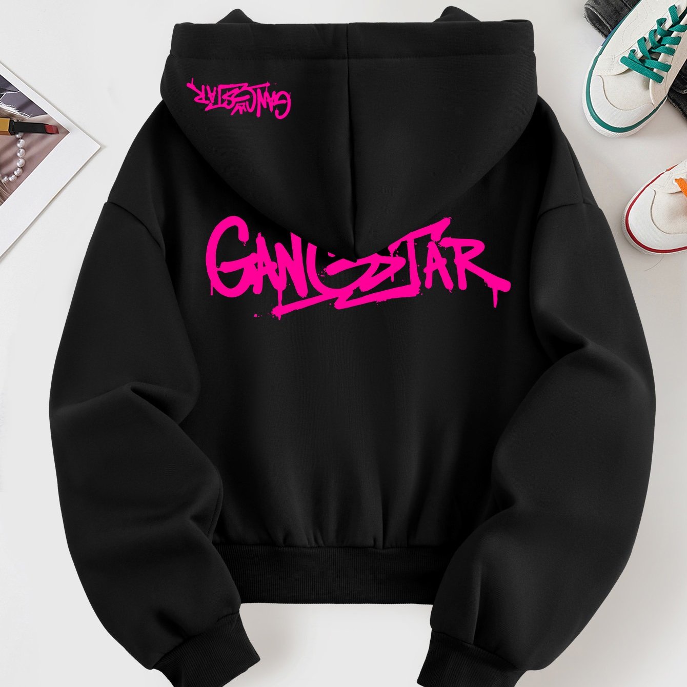 TEMU D139hm - Women's Hooded Sweatshirt For Autumn And Winter With Graffiti Print, Unique Street Style For , Commuting, And Parties - Lhs548