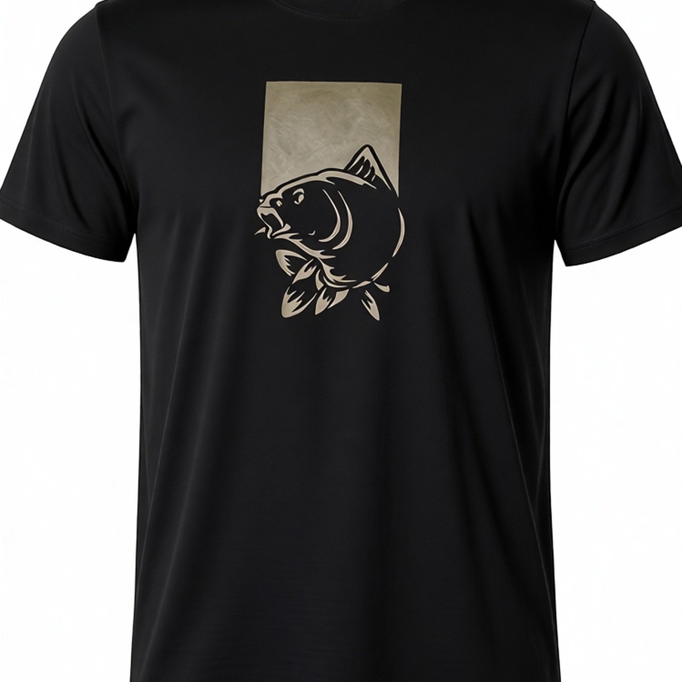 Image of Men's 2025 New Release With Fish Logo & Slogan - Casual Round Neck Short Sleeve Shirt, Machine Washable Fit Suitable For Football Gifts, Casual Wear, Outdoor & Evening Events - For Men