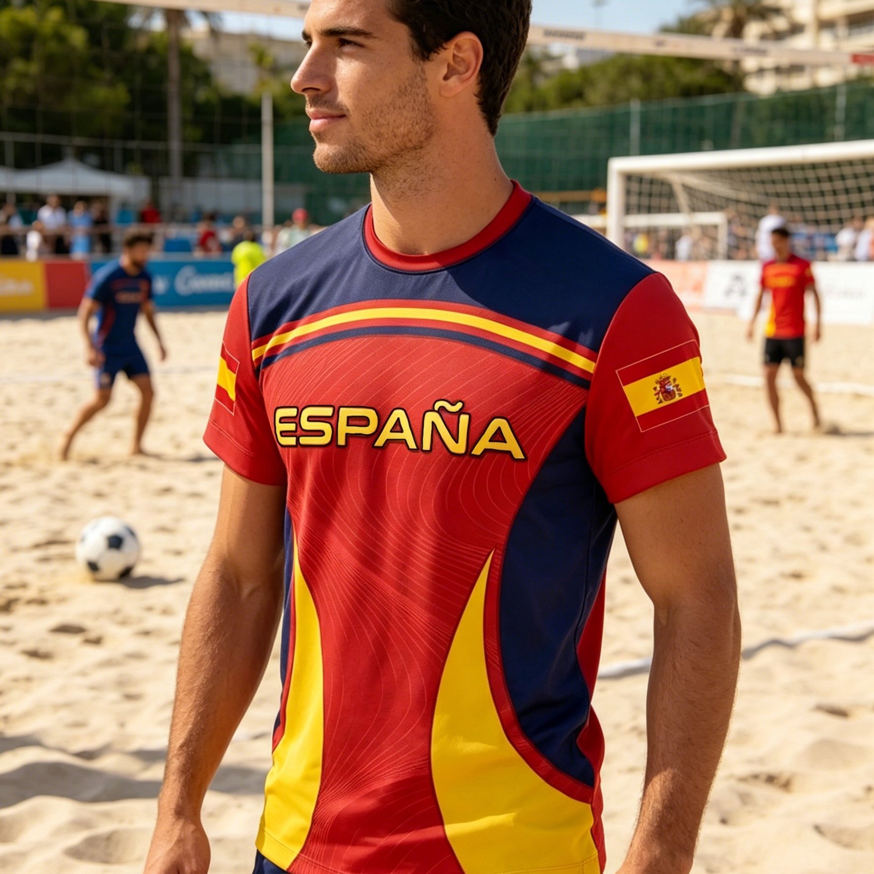 TEMU Camiseta para hombre de cuello estilo español para deportes, ropa deportiva y casual