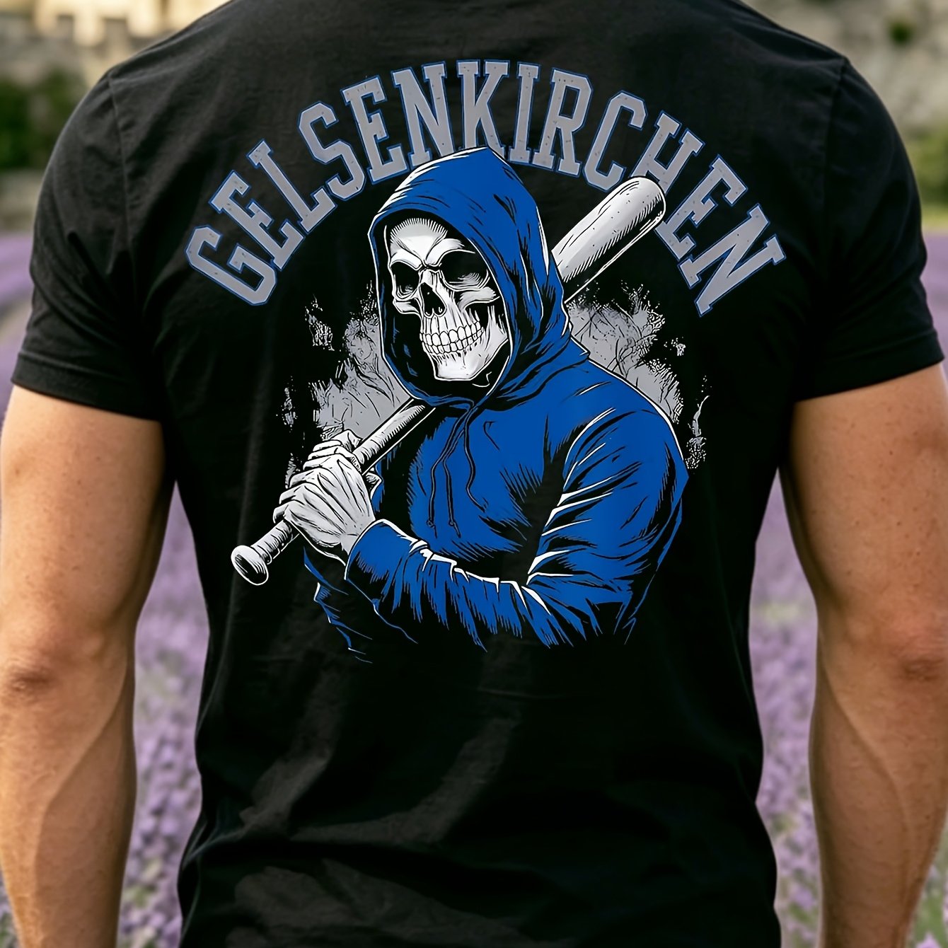 Men's & Women's Gelsenkirchen T-shirt - Unisex Casual Round Neck Tee Suitable For Home, Work, Outdoor Wear - Breathable, Valentine's Day, Mother's Day - Area Nrw Back Print, Machine Washable