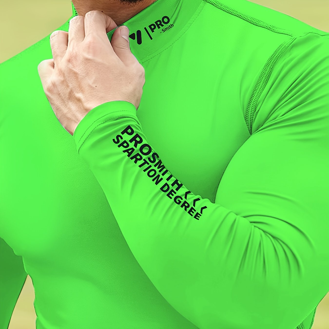 TEMU Men's Athletic Long Sleeve Shirt - Workout Top With Collar, Breathable Non-transparent Fabric For Gym, Hiking, Training - Athletic Apparel,