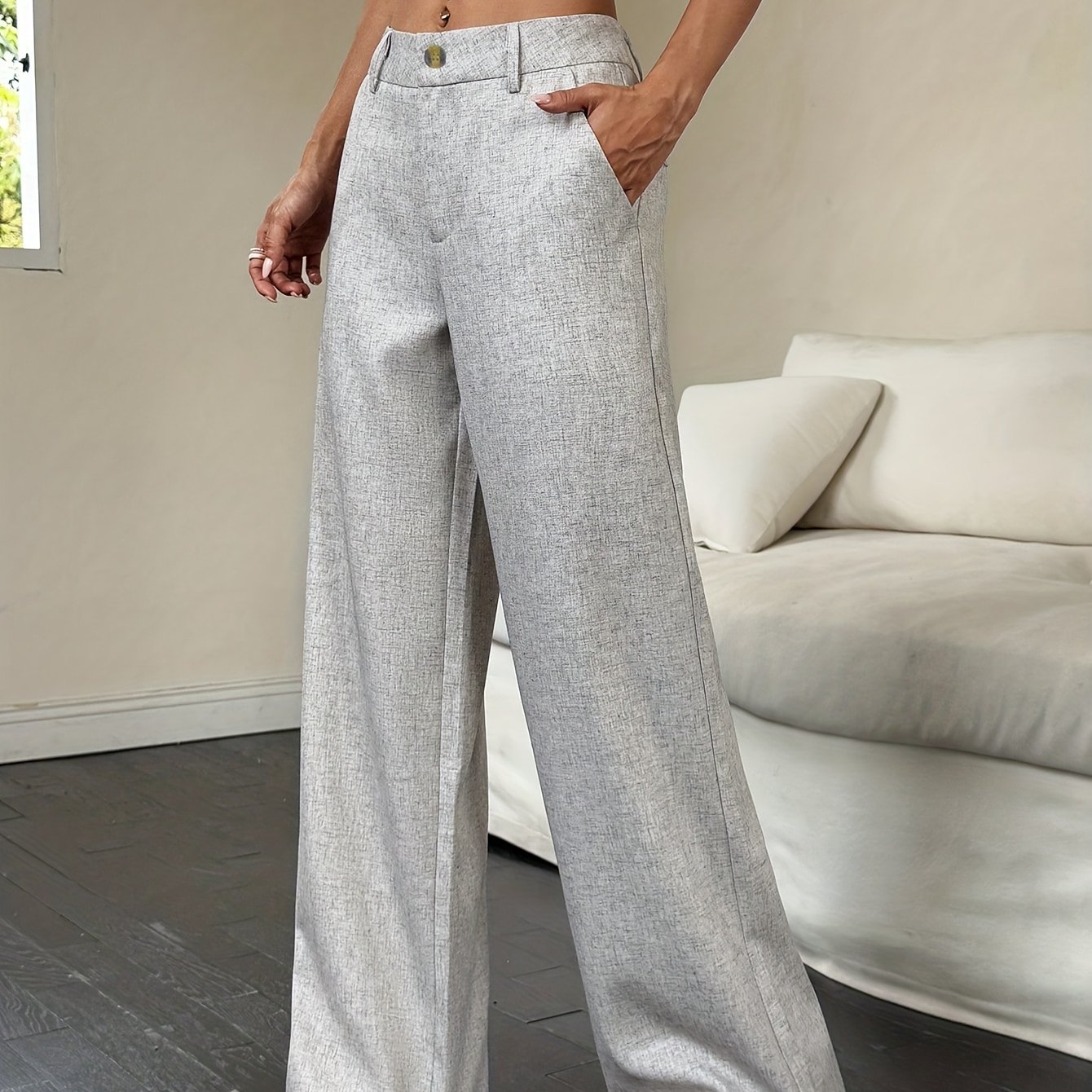 Image of Spring/autumn New Solid Color Elegant Fashion Straight Suit Trousers, Suitable For Office And Romantic Dates