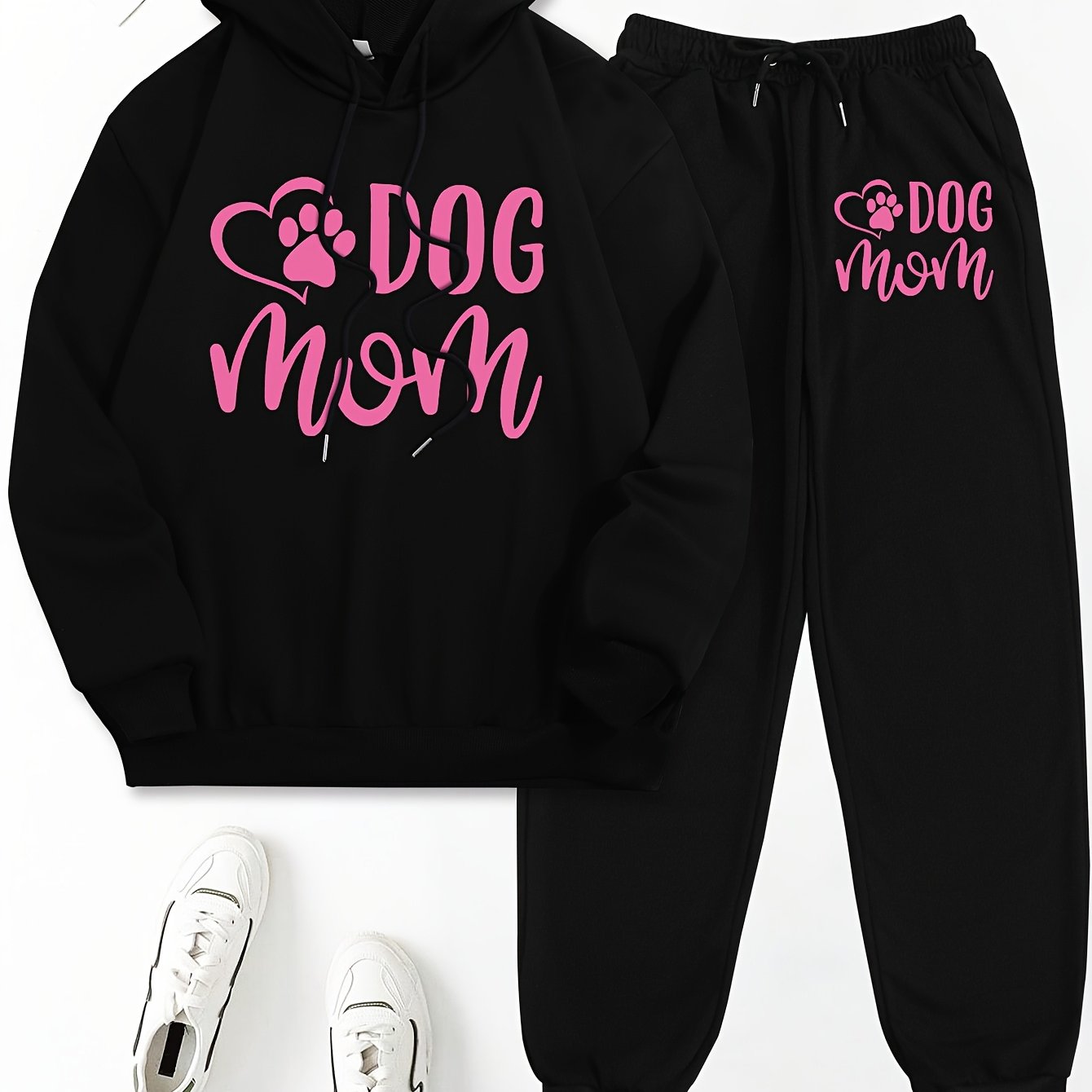 TEMU Women's 2pcs Set, Printed Hooded Top And Pants Set, Women's Clothing