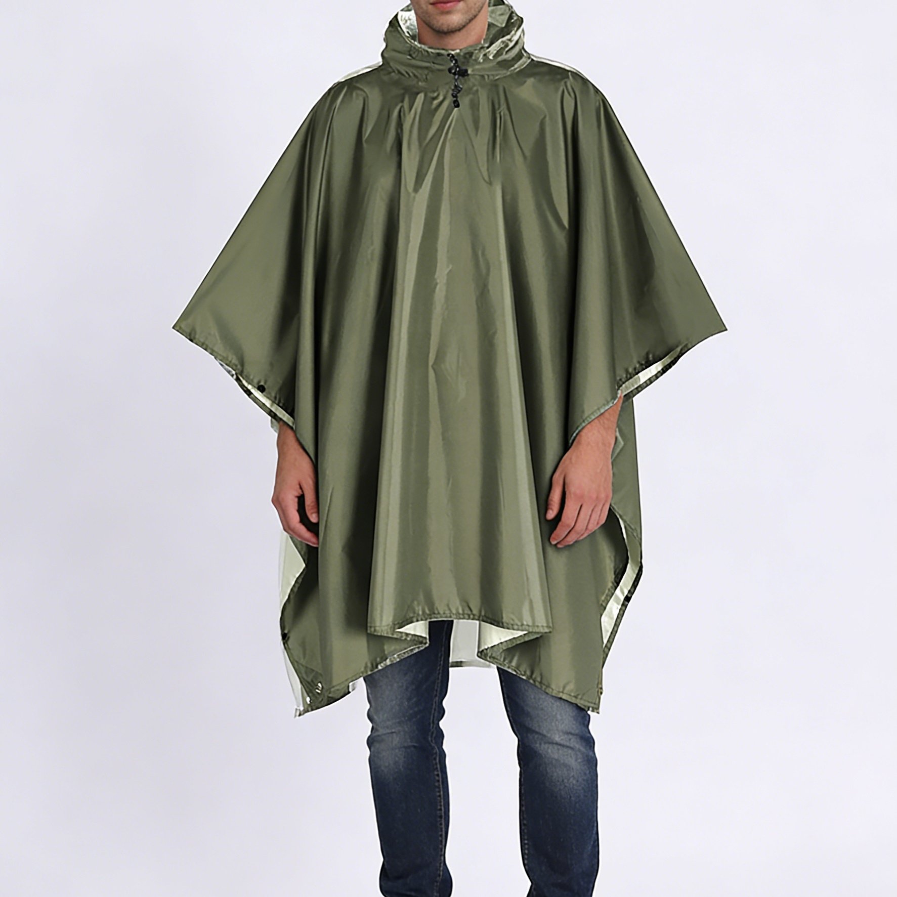 TEMU 1 pieza de impermeable, capa para hombre, , portátil, poncho de lluvia multifuncional con capucha, de calidad, se puede usar como impermeable,
