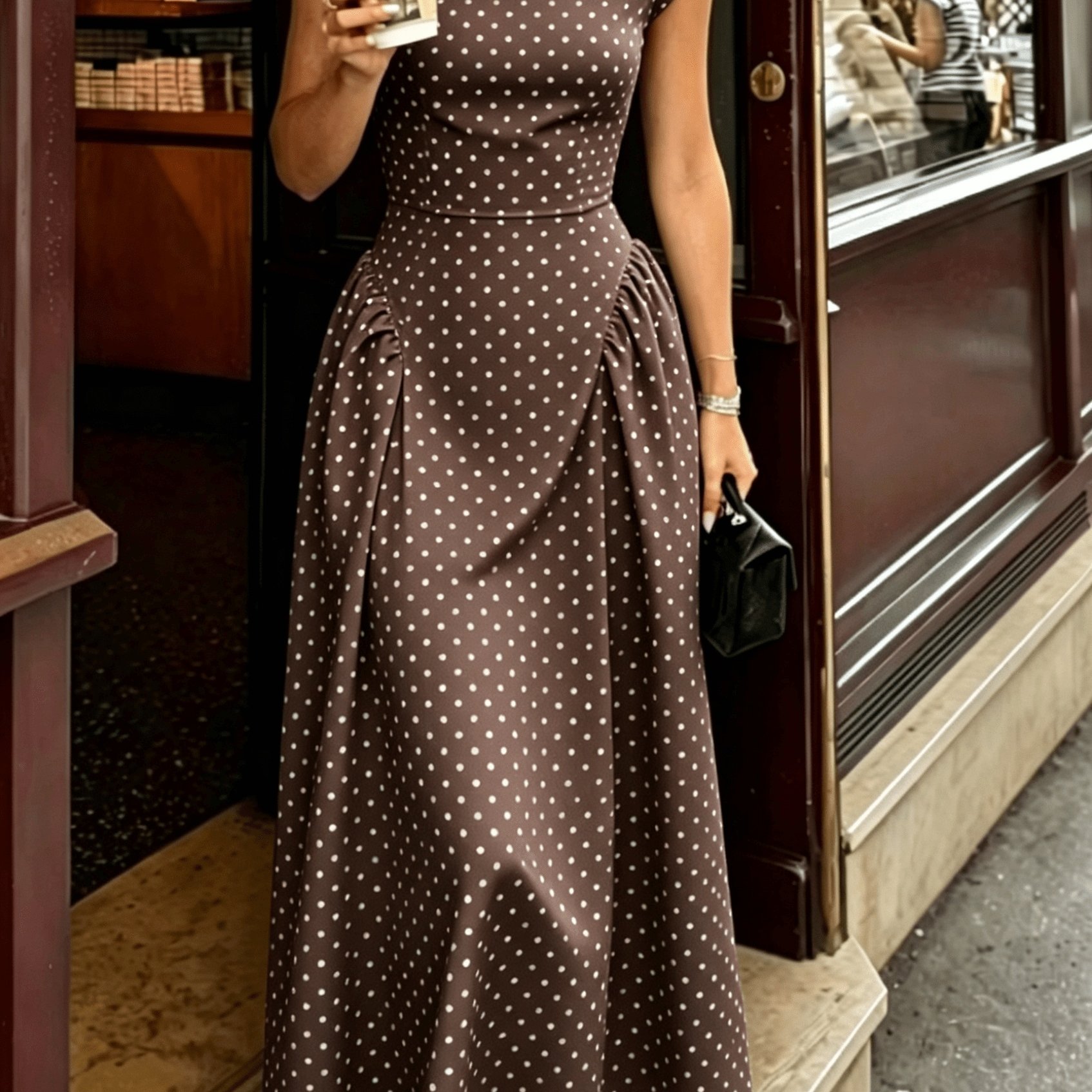 TEMU Dot Printed Short Sleeve Dress