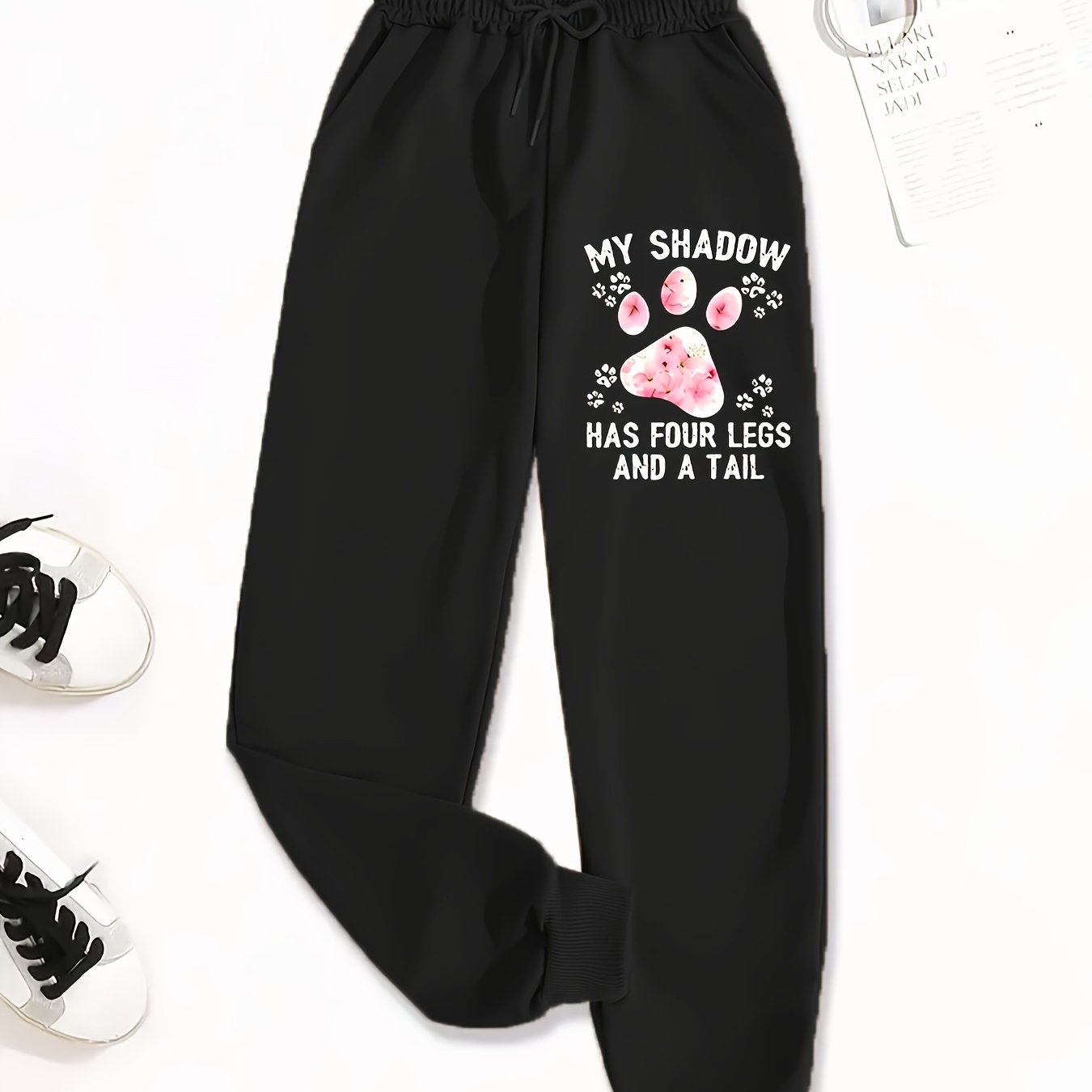 TEMU Women's Autumn And Winter Sports Pants, Vintage Drawstring Casual Trousers, Comfortable And Stylish, Printed Design