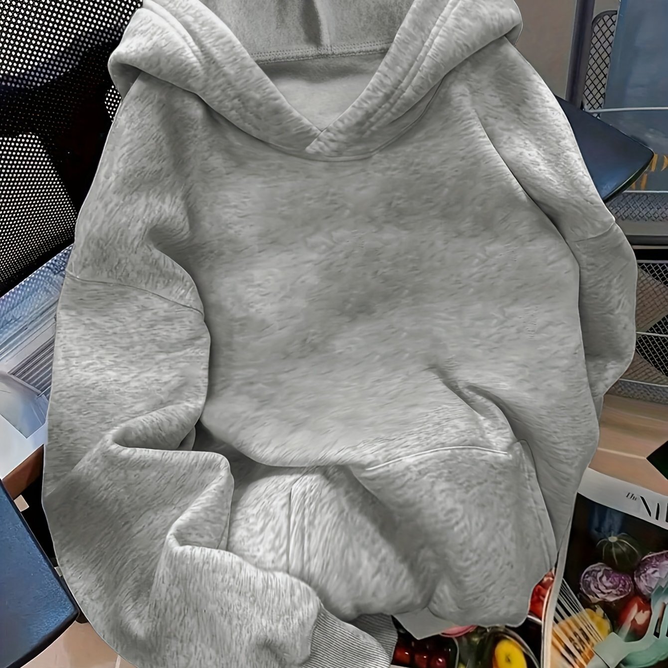 TEMU Sweat à capuche pour femme, tendance, sweat polyvalent et décontracté, pull doublé créatif et simple de style Ins européen/américain, haut de