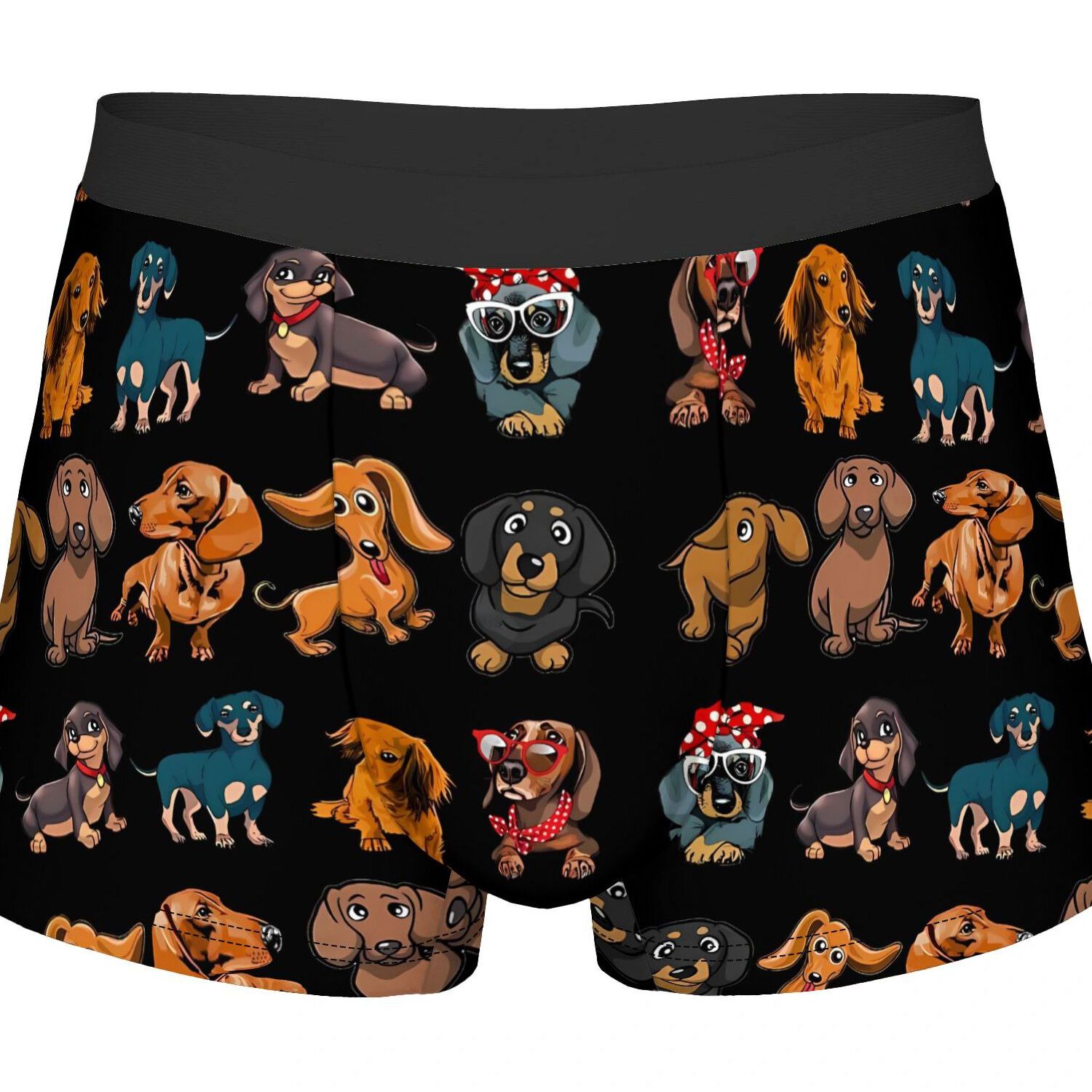 TEMU 2d Print Design Dachshund Man Underwear Shorts Boxer Briefs Polyester Briefs Underpants, Breathable Comfortable Stretchy Underwear, Suit To