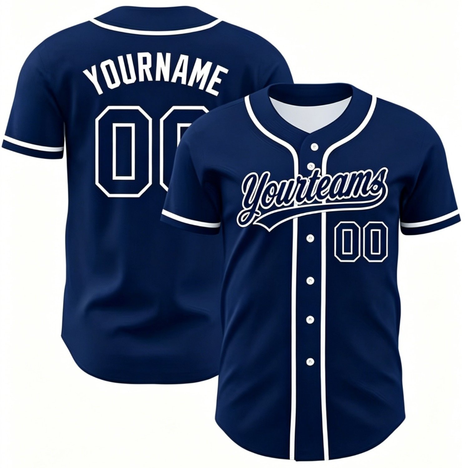 TEMU Men's Custom Baseball Jerseys, Customizable With Name And Number, Popular Custom Baseball Shirts With V-neck Button Design, Breathable And