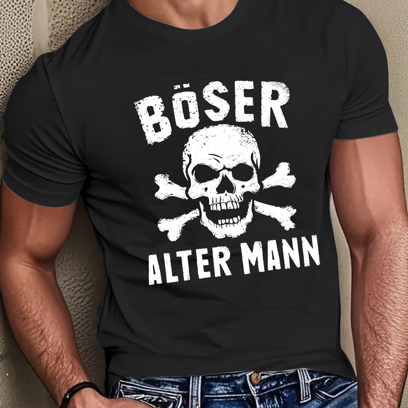 E-shop 2025 Sommermode Lässig Versatile Deutschsprachiger Buchstaben Druck Weich Bequem Atmungsaktiv Rundhals T-Shirt