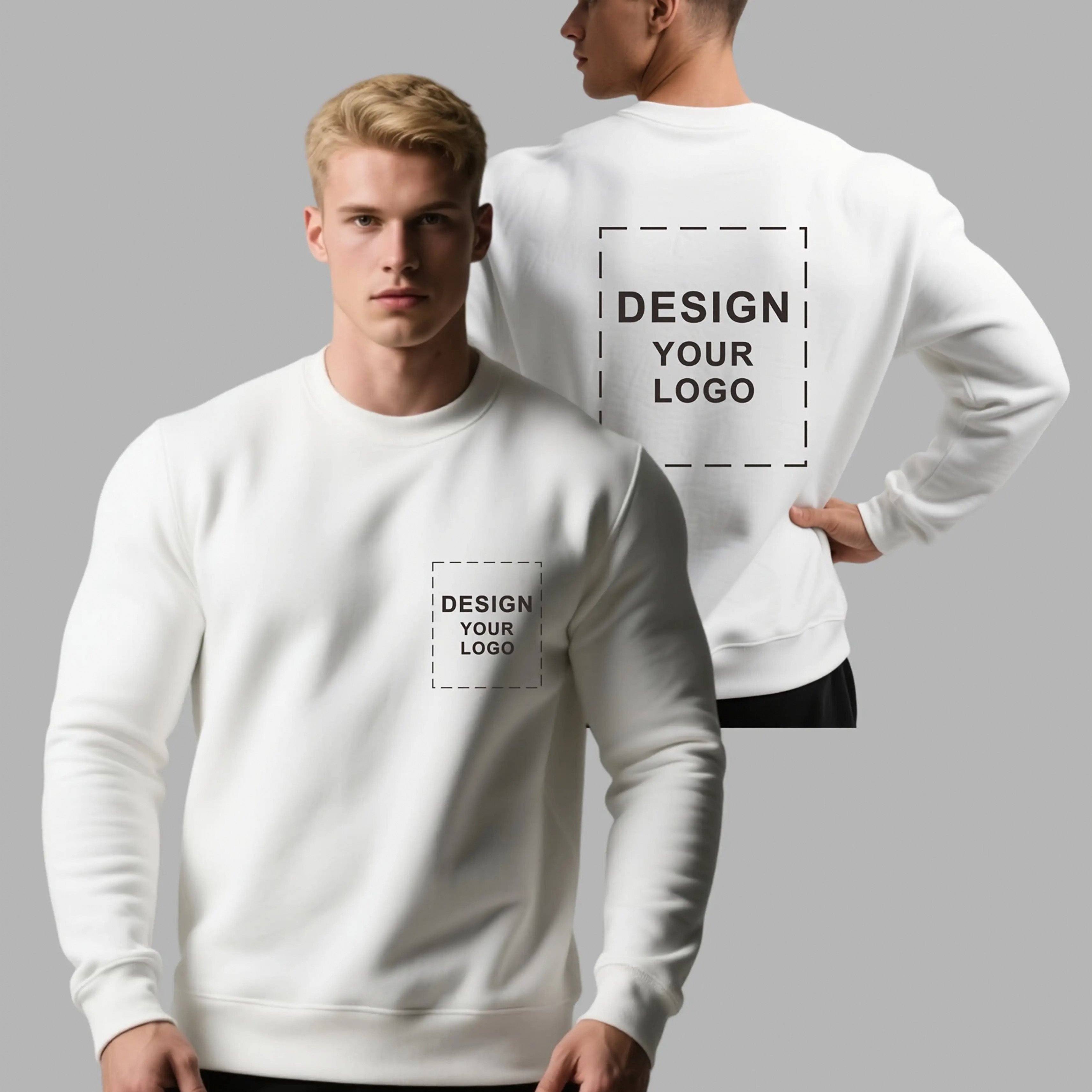 TEMU Sudadera con Logotipo Personalizado para Hombre - Impresión Personalizada en Pecho y Espalda, Jersey Transpirable de Cuello , Ideal para Regalos